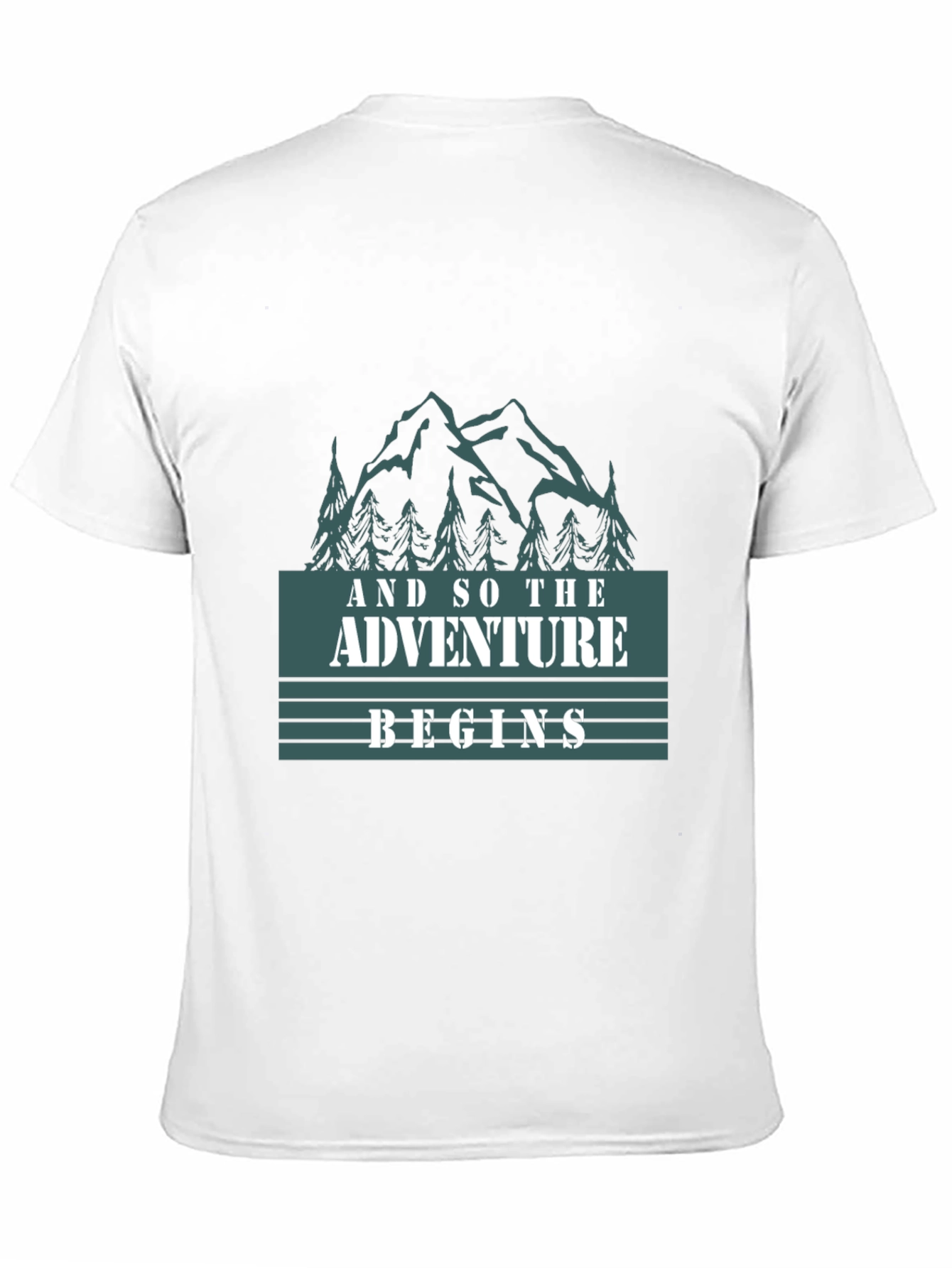 Black Adventure Begins Graphic Tee - Black Cotton T-Shirt view 11