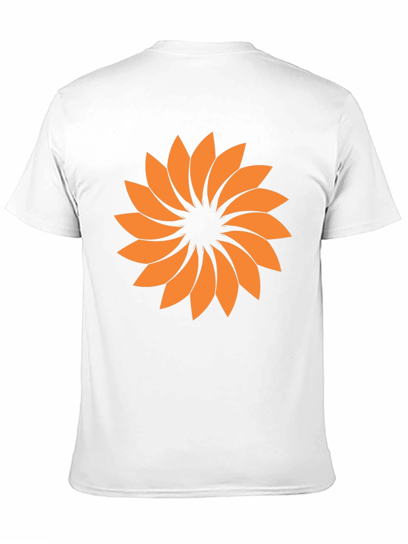 Black Abstract Orange Flower Graphic T-Shirt - Casual Style view 11