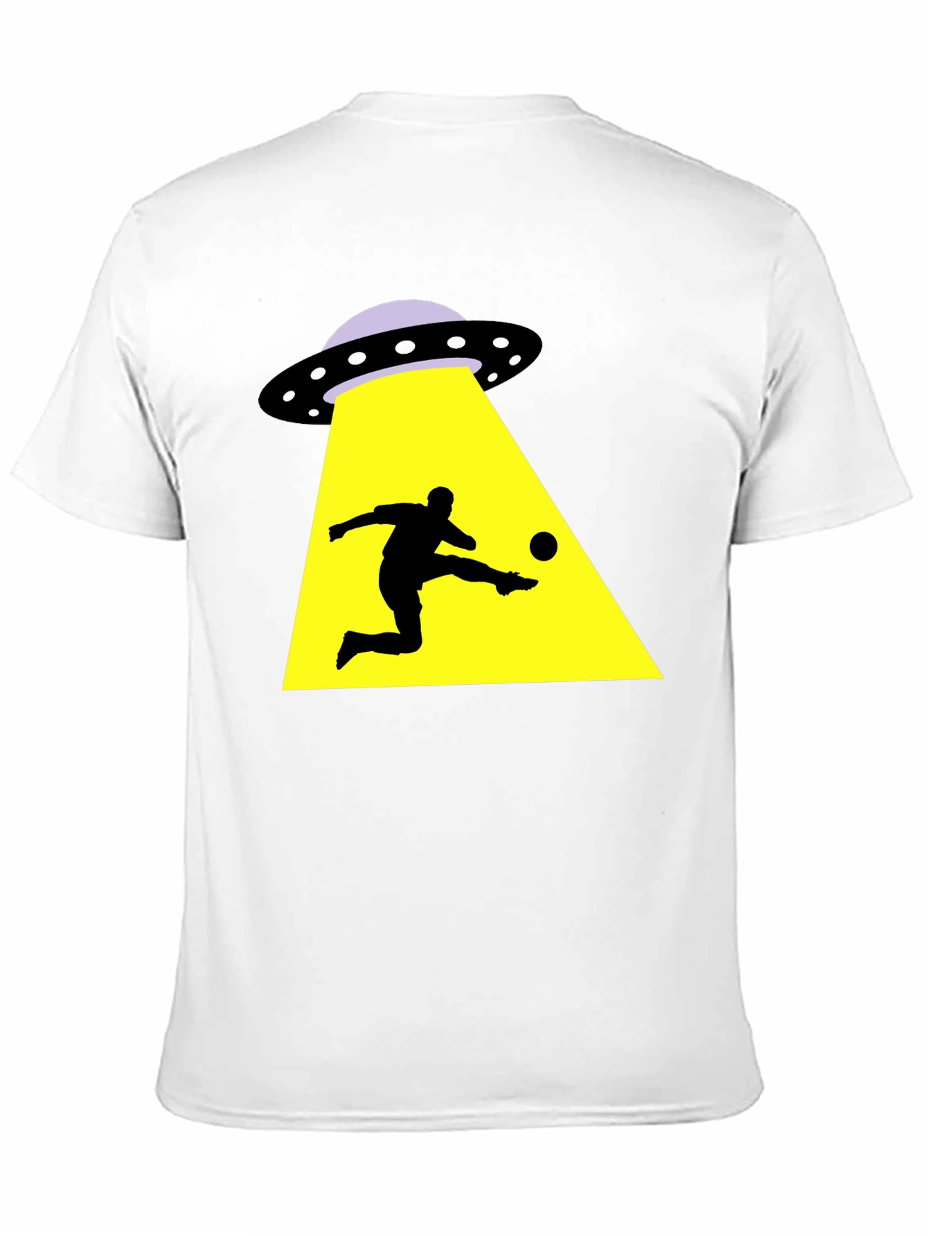 Black Alien Abduction Soccer T-Shirt - Black Cotton Tee view 11