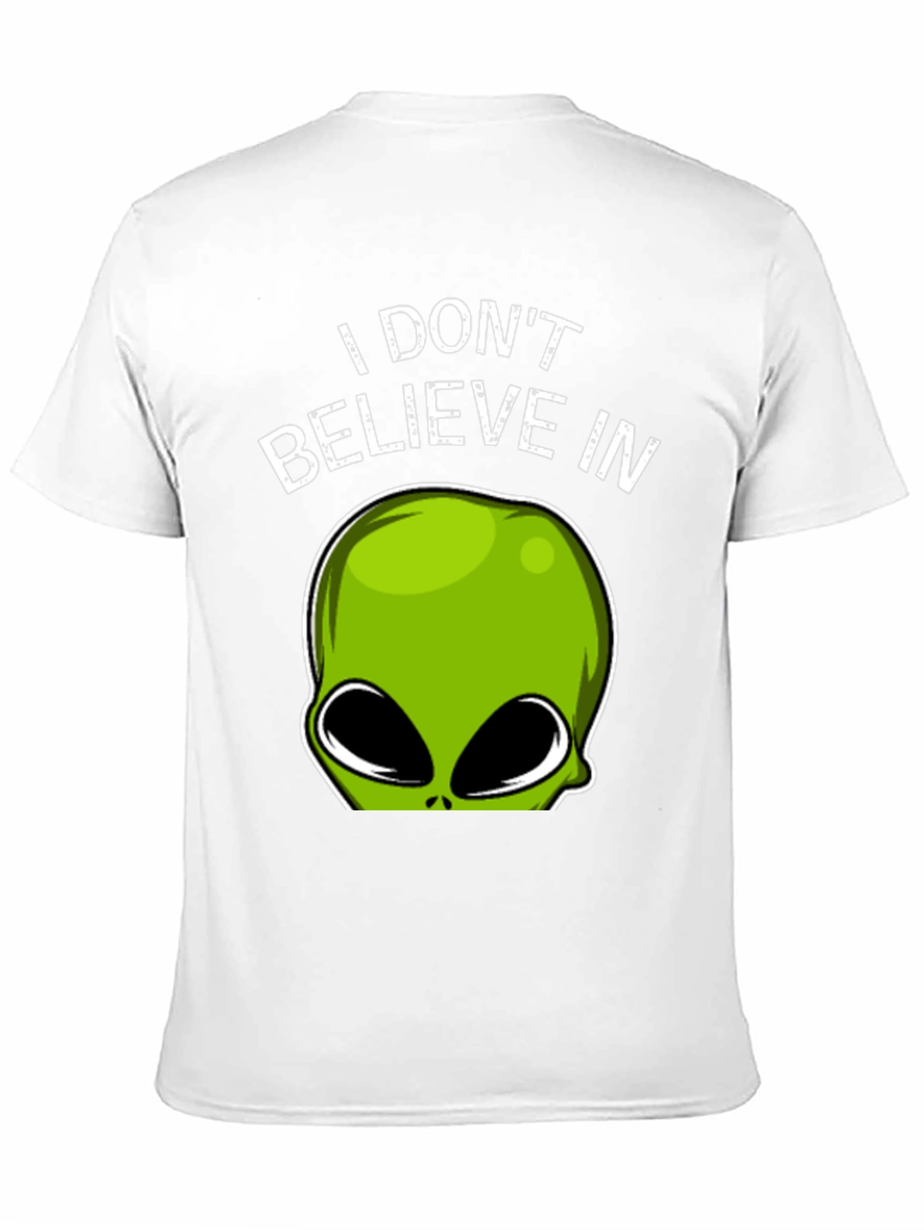 Black Alien Believer T-Shirt - Funny Graphic Tee view 11