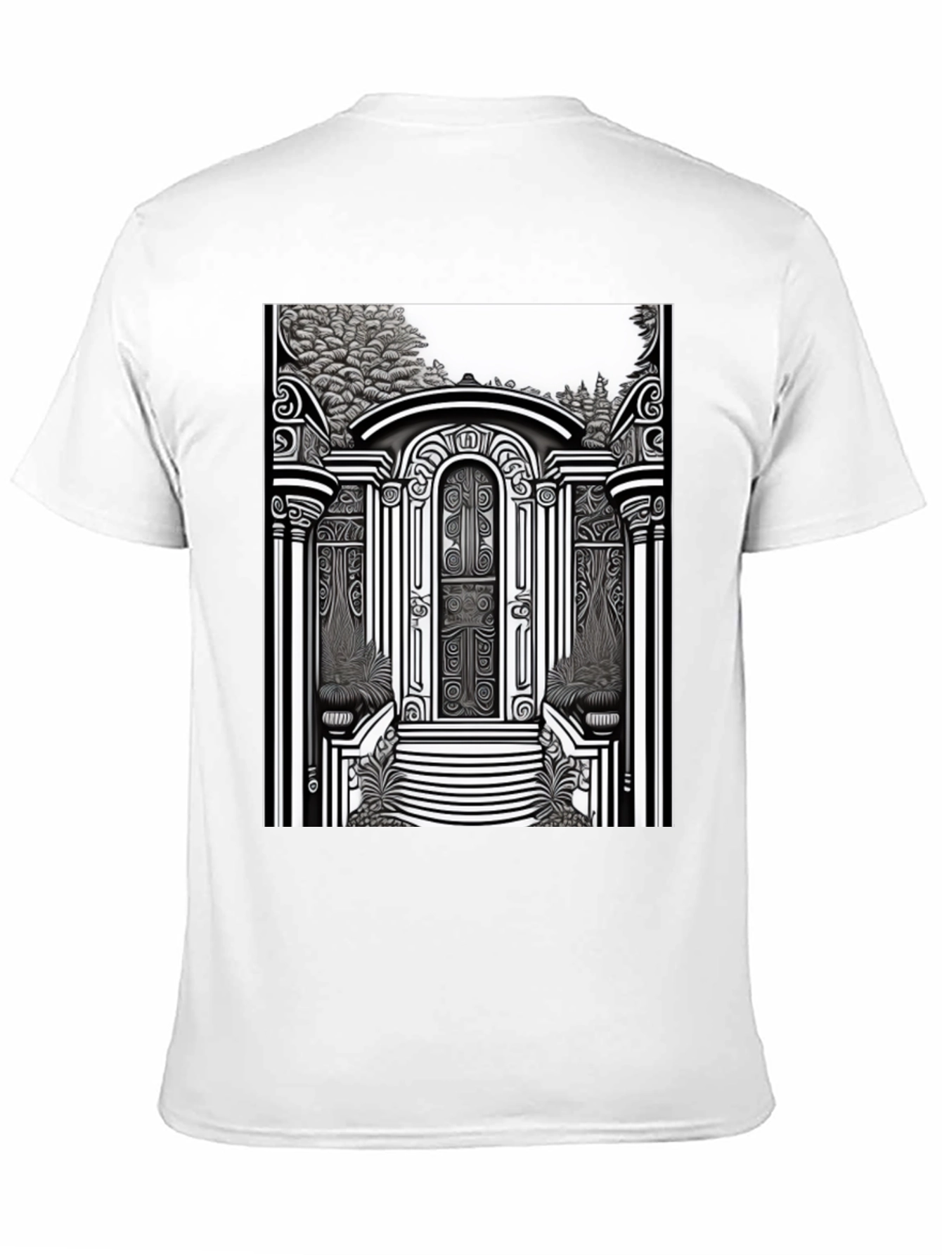 Black Ornate Gateway Graphic T-Shirt view 11