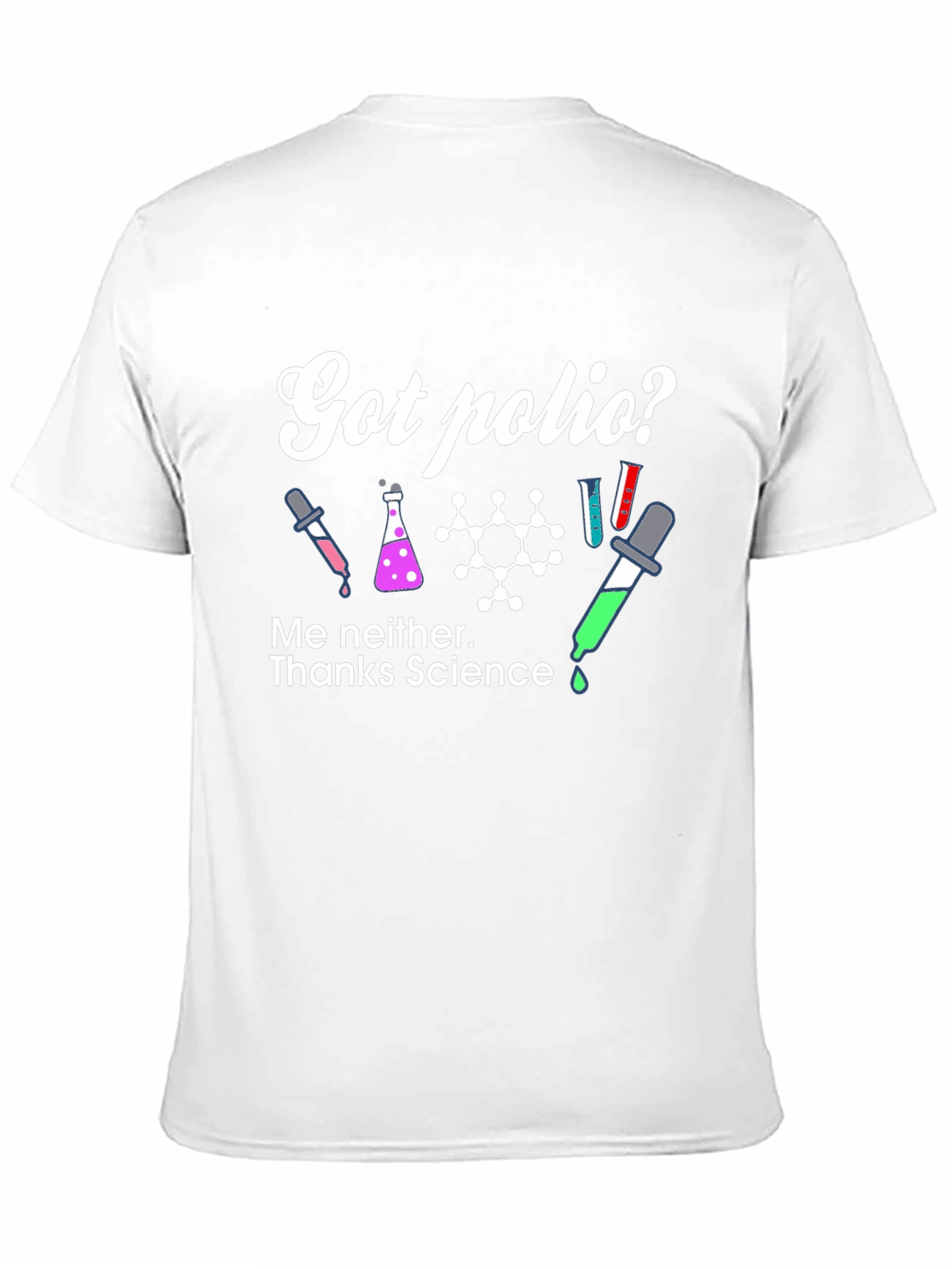 Black Got Polio? T-Shirt, Science Tee view 11