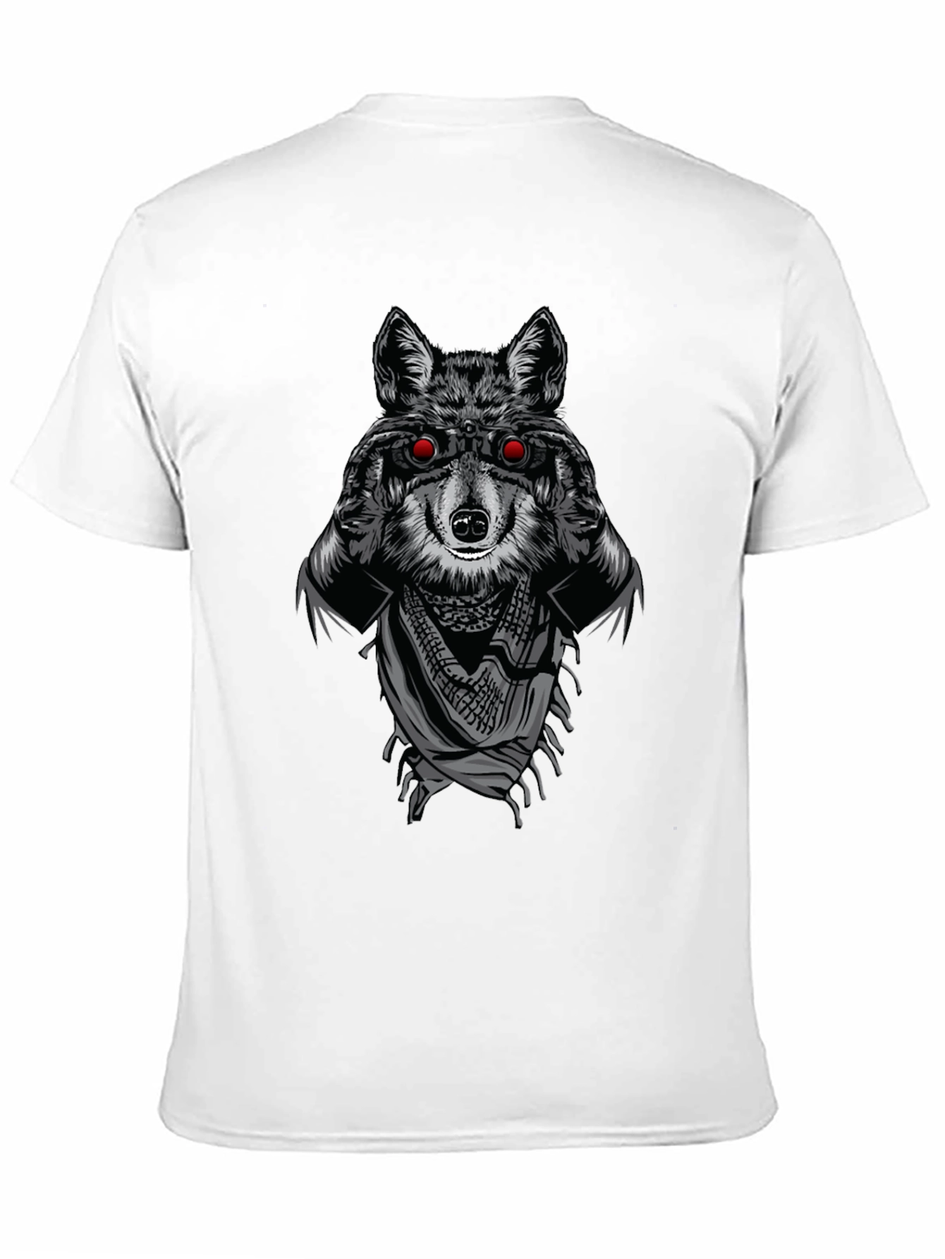 Black Wolf with Binoculars Graphic T-Shirt view 11
