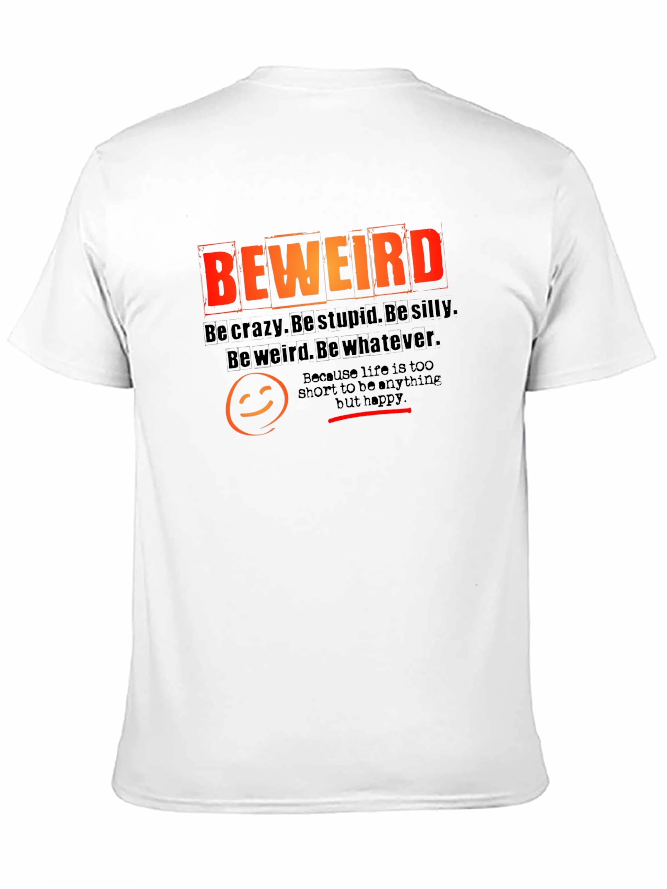 Black Be Weird Graphic Tee - Black Cotton T-Shirt view 11