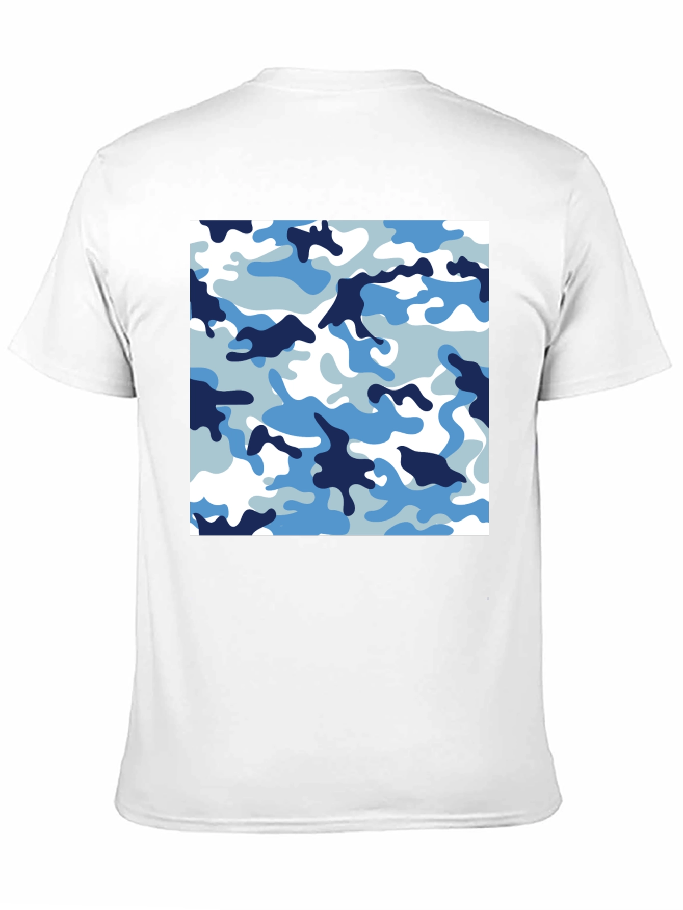 Black Blue Camo Crew Neck T-Shirt view 11