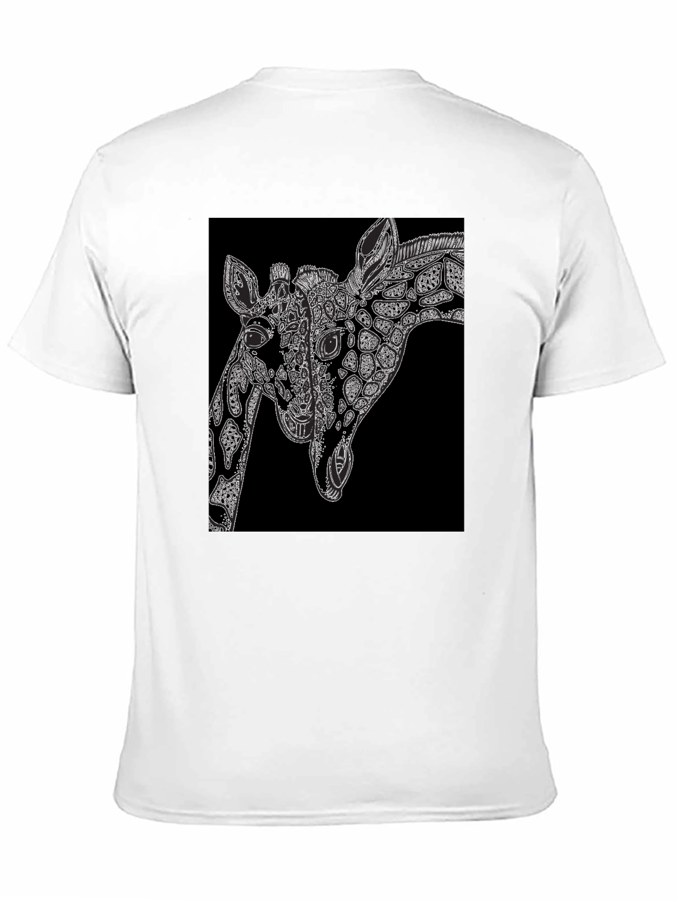 Black Giraffe Art Black T-Shirt - Unique Graphic Tee view 11