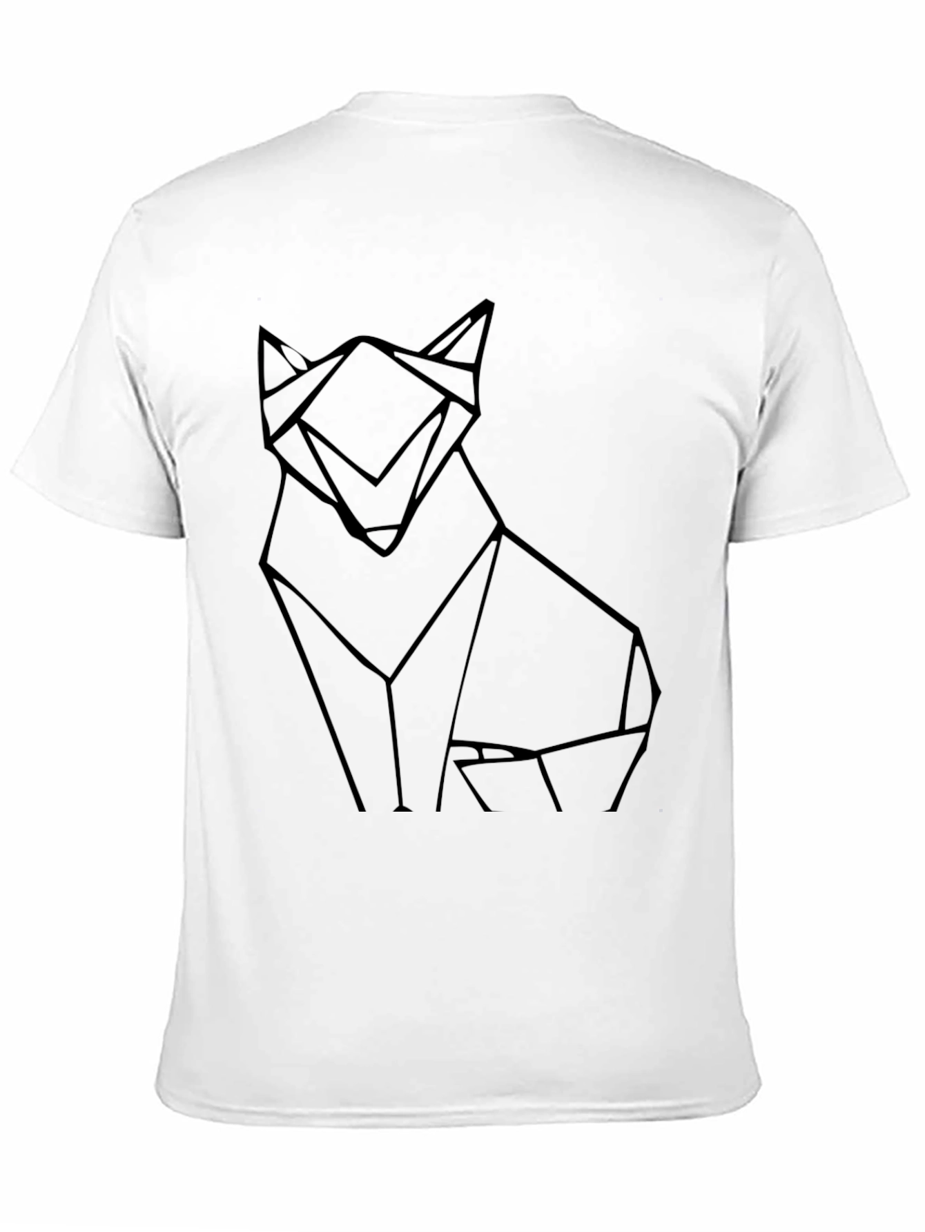 Black Geometric Wolf Graphic Black Tee view 11