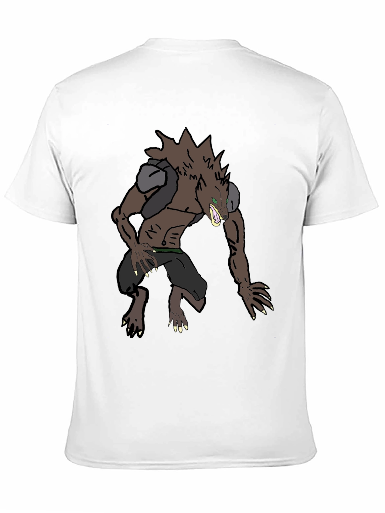 Black Werewolf Graphic Tee - Black Cotton Blend Shirt view 11