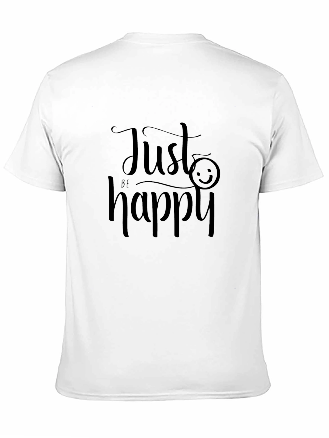 Black Just Be Happy Graphic Tee - Black Cotton T-Shirt view 11