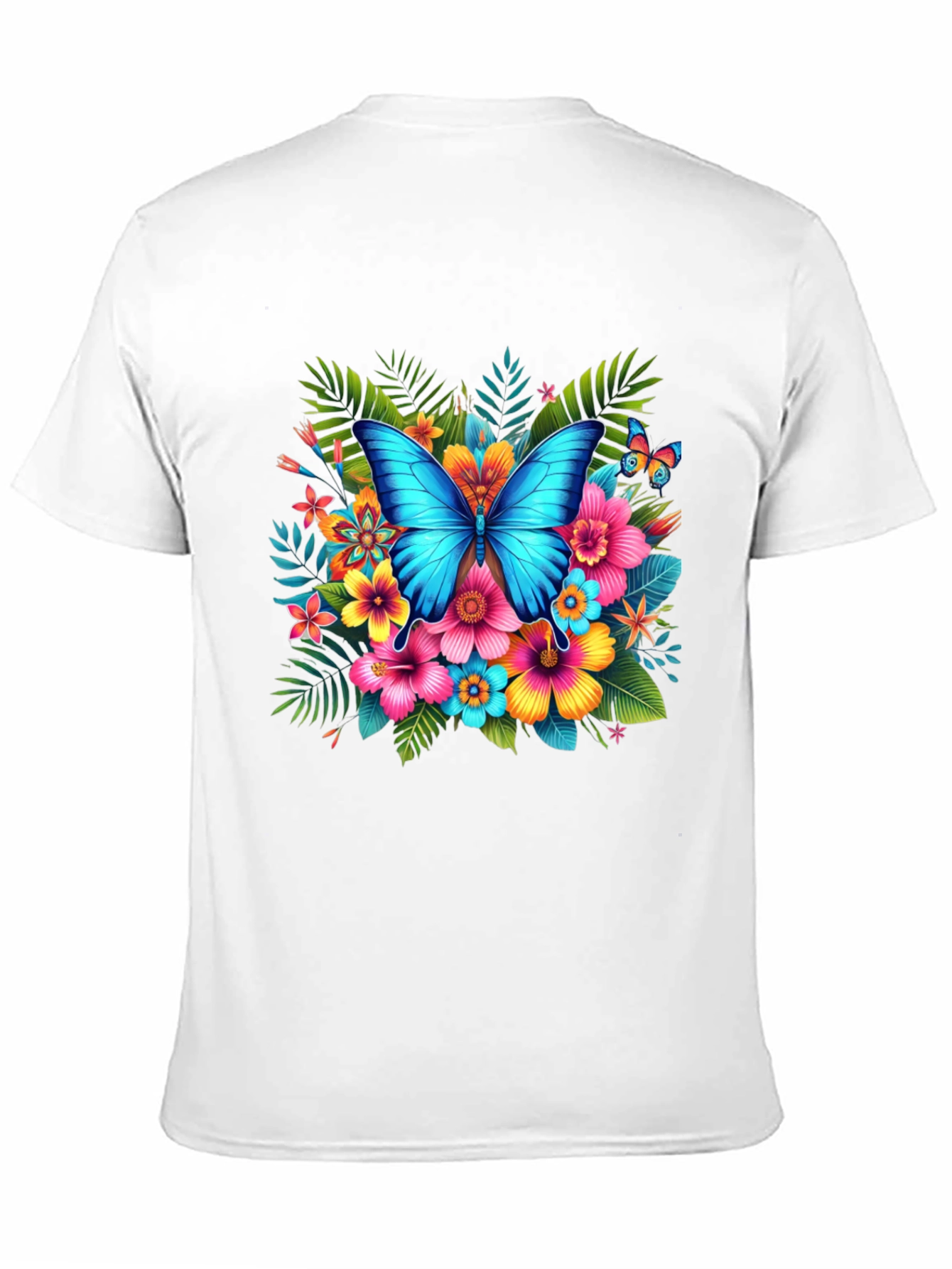 Black Butterfly Floral Black T-Shirt view 11