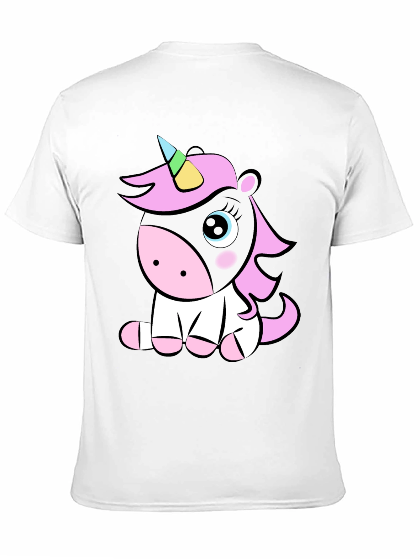 Black Cute Unicorn Graphic T-Shirt - Black Cotton Tee view 11