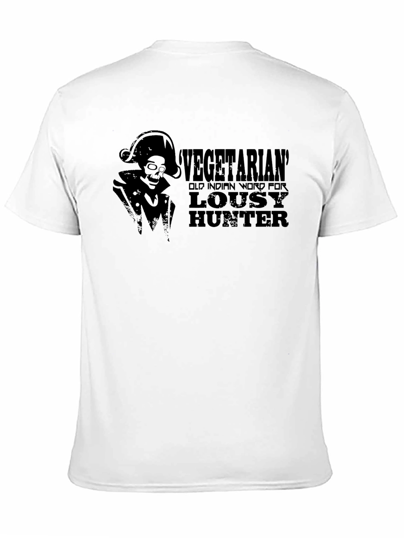 Black Vegetarian Lousy Hunter Funny T-Shirt view 11