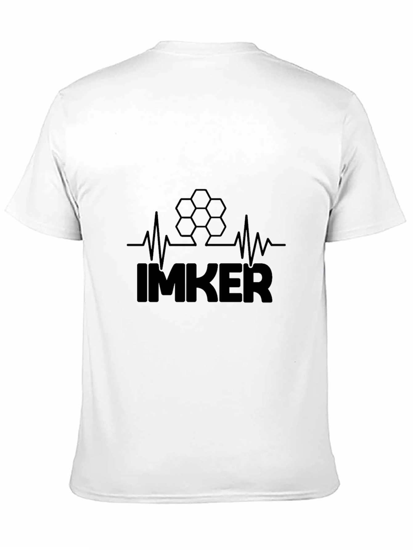 Black Beekeeper Heartbeat T-Shirt - Imker Honeycomb Design view 11