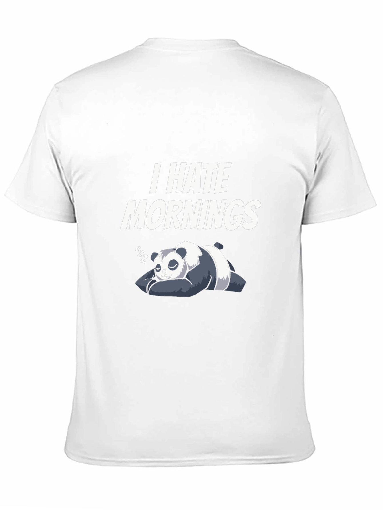 Black I Hate Mornings Panda T-Shirt view 11