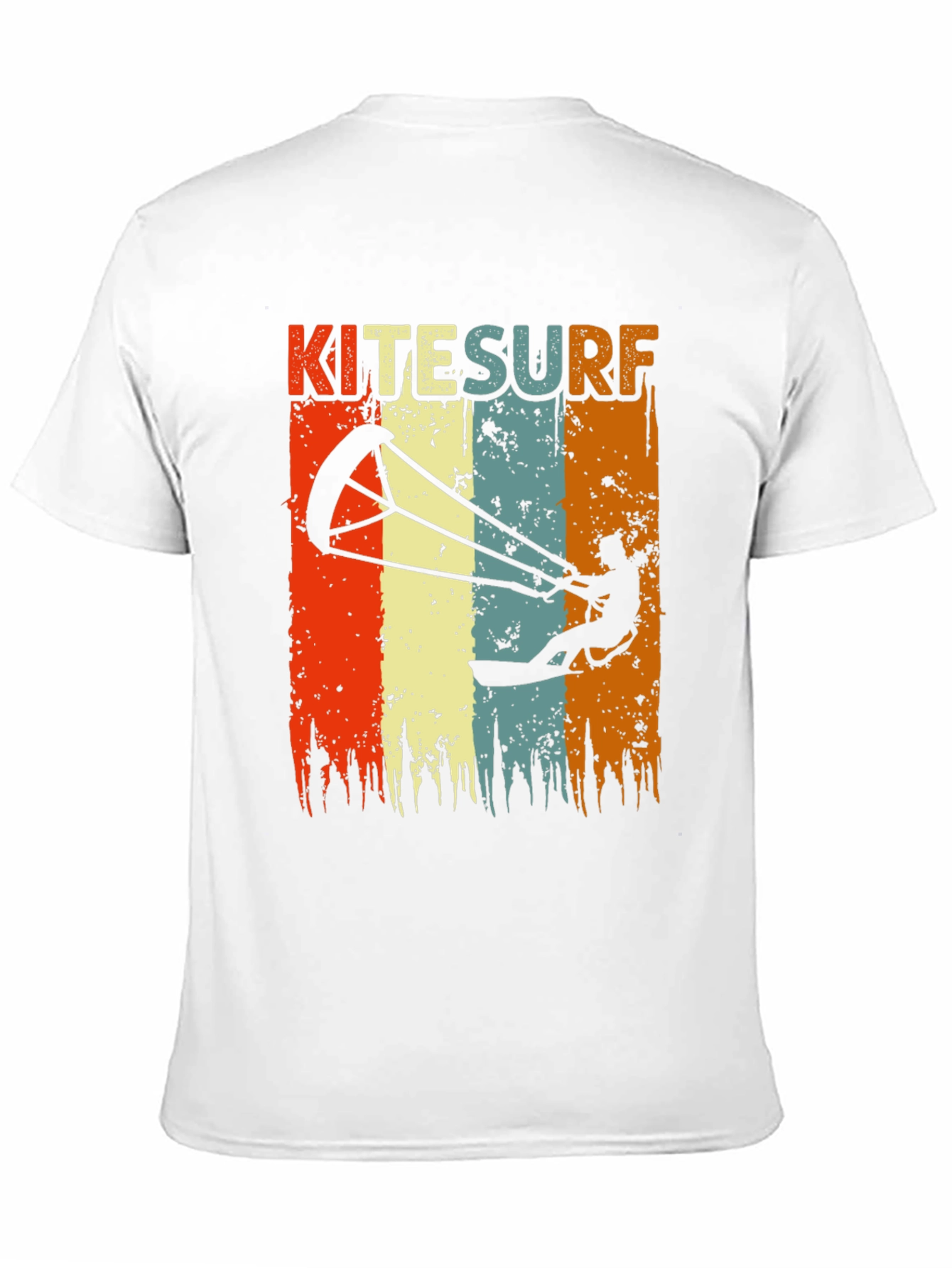 Black Kitesurf Retro Graphic T-Shirt | Vintage Style Surfing Tee view 11