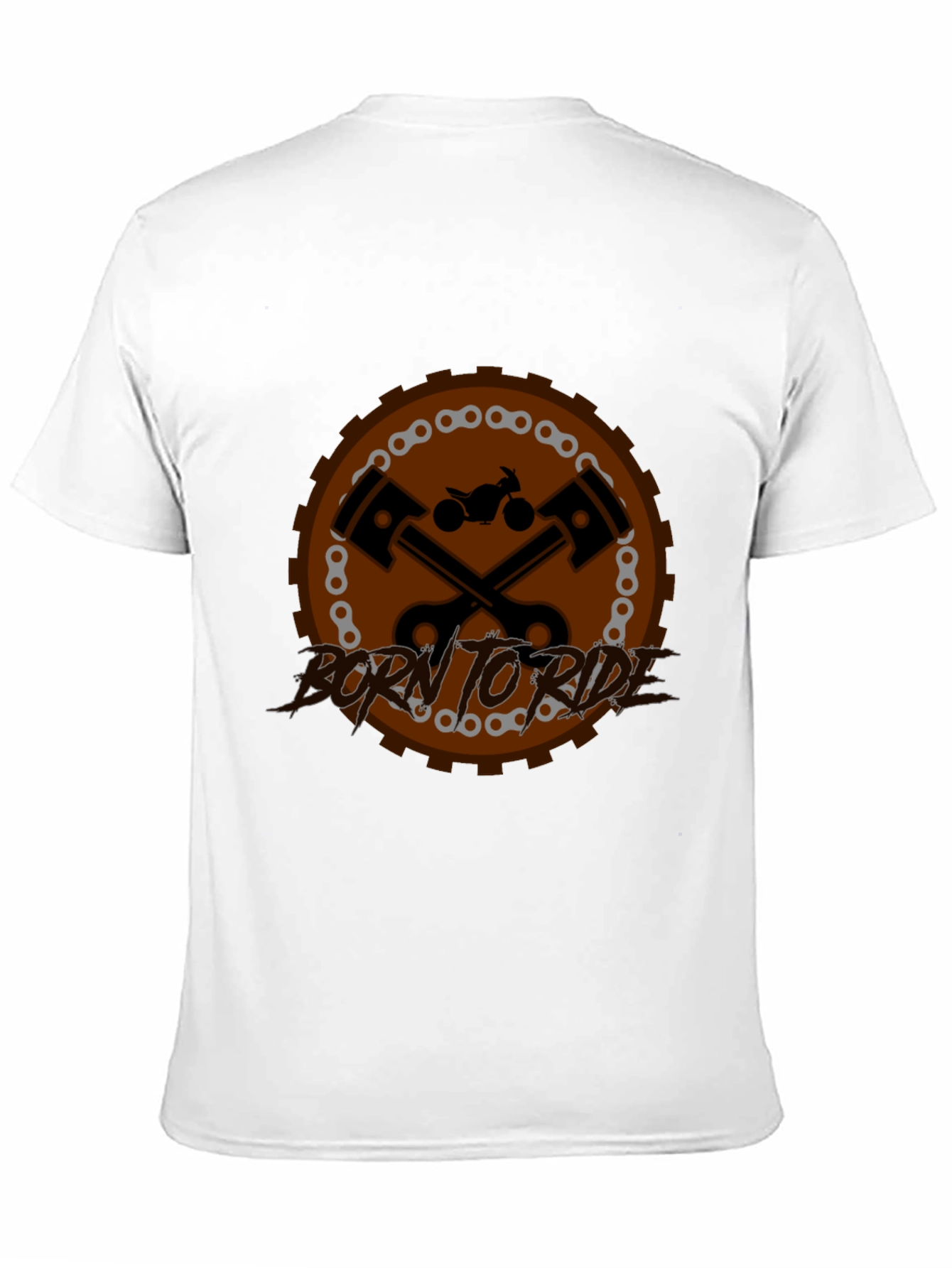 Black Born to Ride Motorcycle Graphic Black T-Shirt view 11