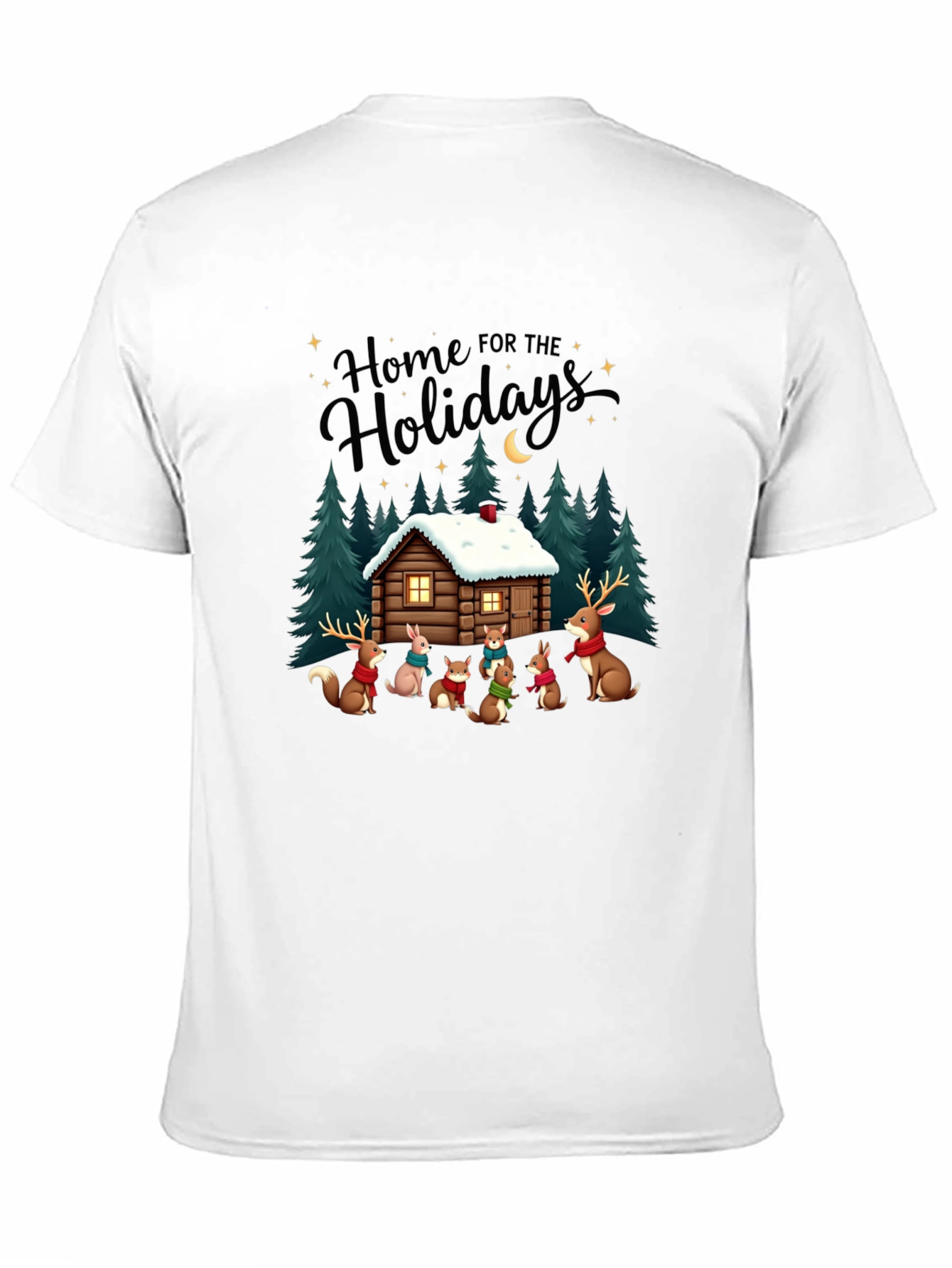 Black Home for the Holidays Cabin Crew T-Shirt view 11
