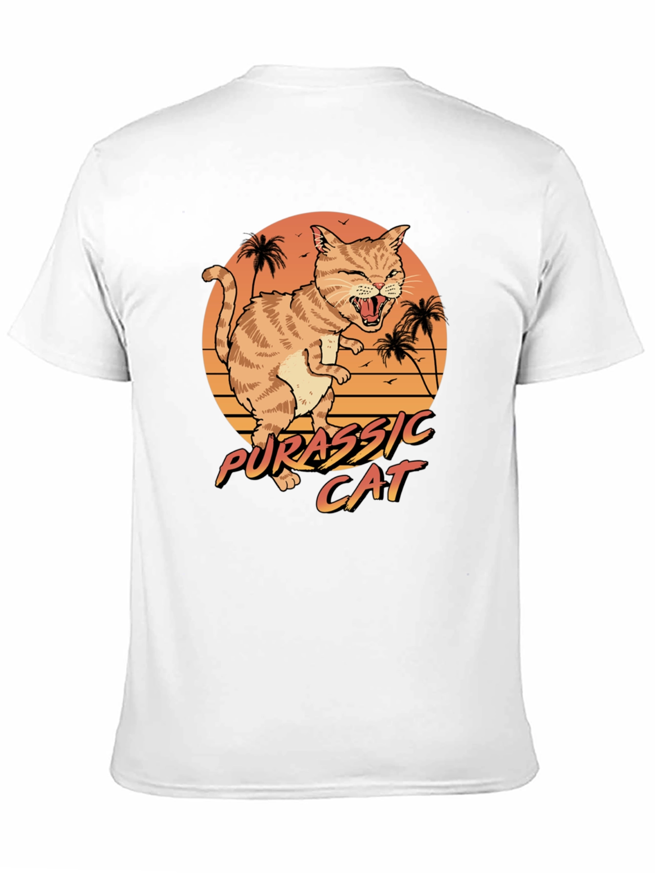 Black Jurassic Cat Graphic T-Shirt - Retro Style view 11