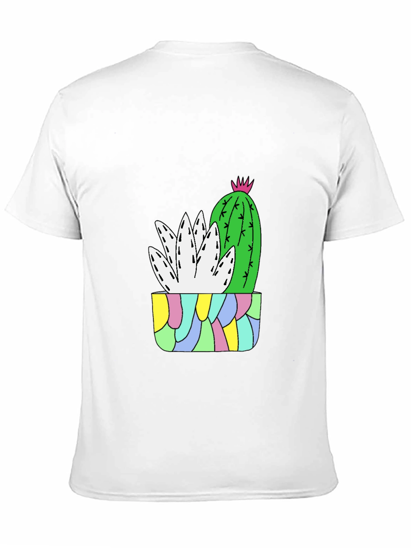 Black Cactus Plant Graphic Tee - Black Cotton T-Shirt view 11