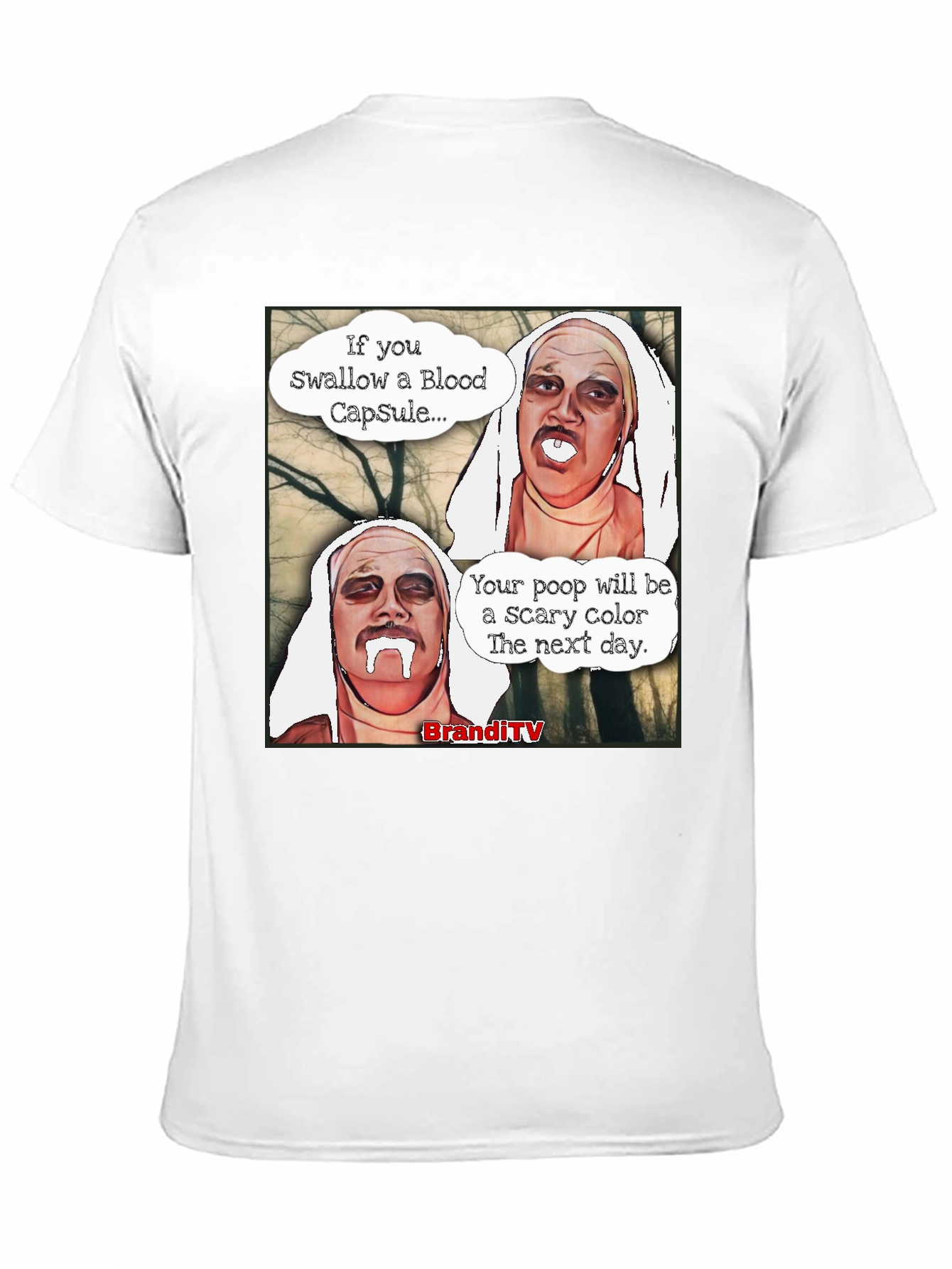 Black Scary Color Poop Men's Black T-Shirt view 11