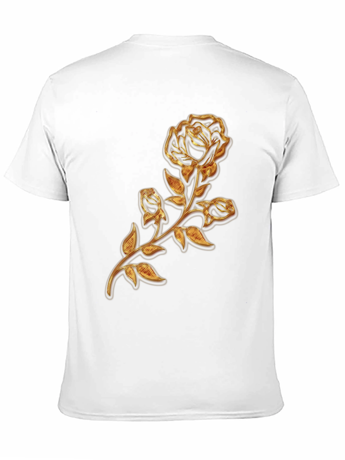 Black Golden Rose Embossed Graphic T-Shirt view 11
