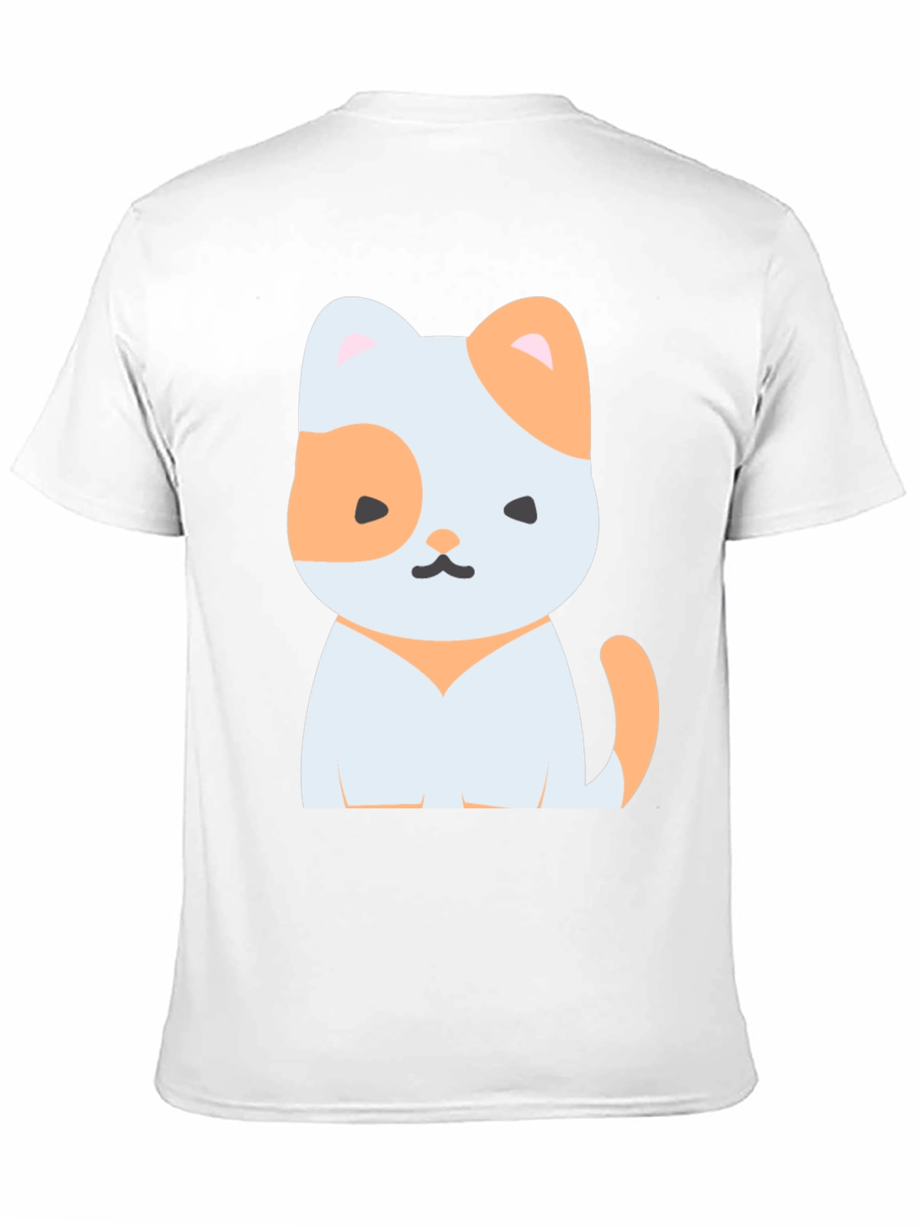 Black Cute Cartoon Cat Graphic Tee - Unisex Black T-Shirt view 11