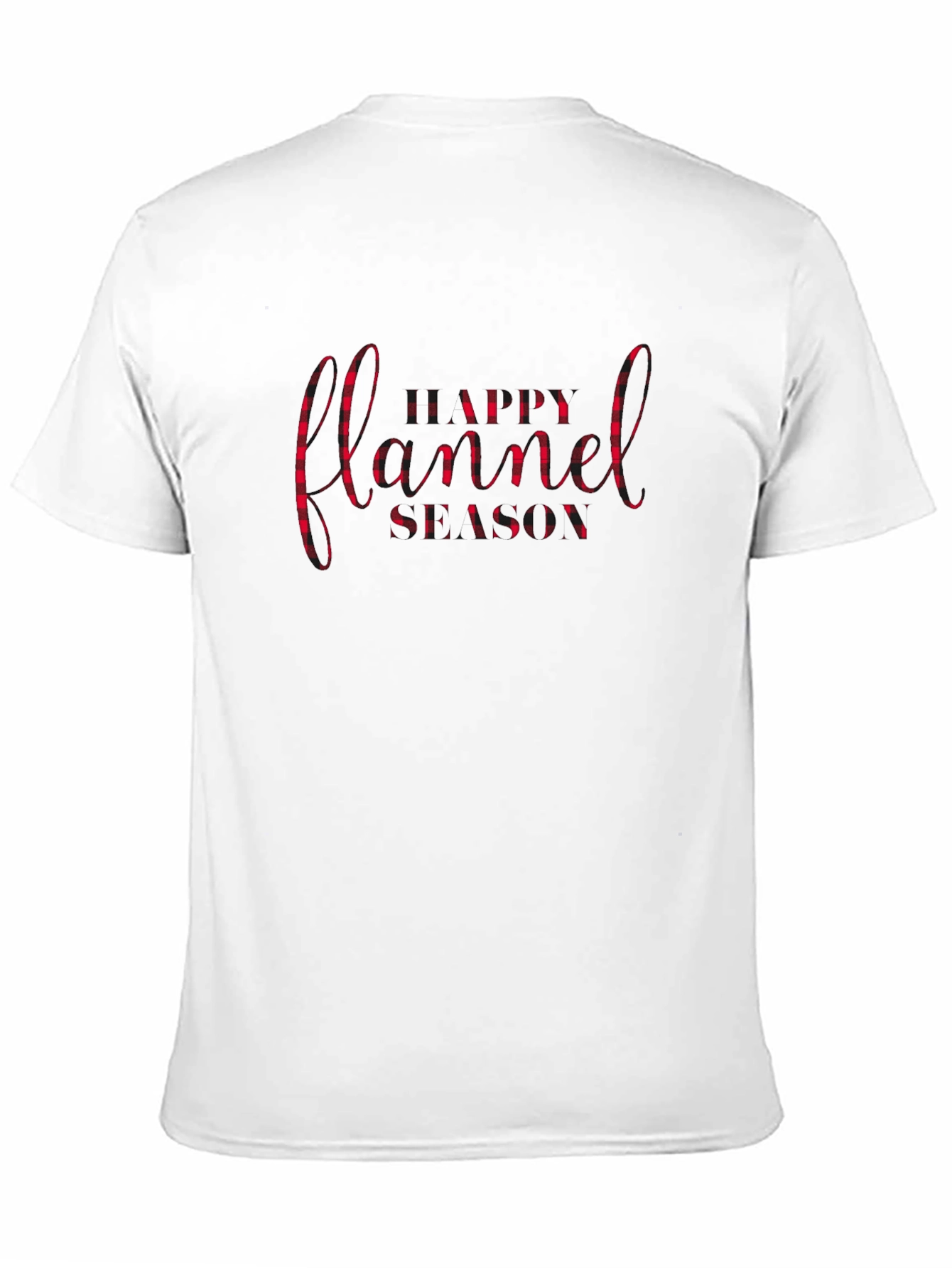 Black Happy Flannel Season Graphic Tee - Soft Black Cotton Blend view 11