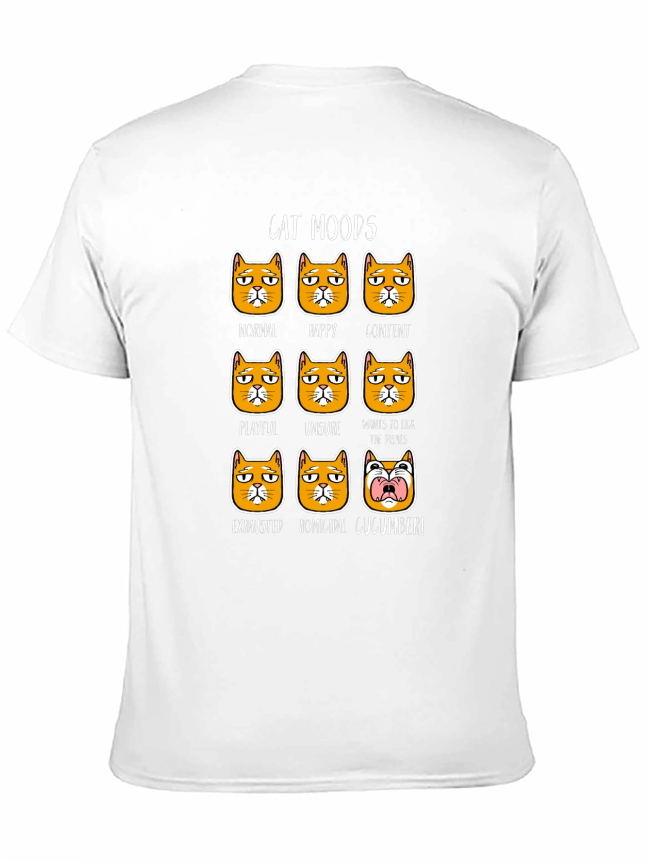 Black Cat Moods Graphic T-Shirt - Funny Cat Lover Tee view 11