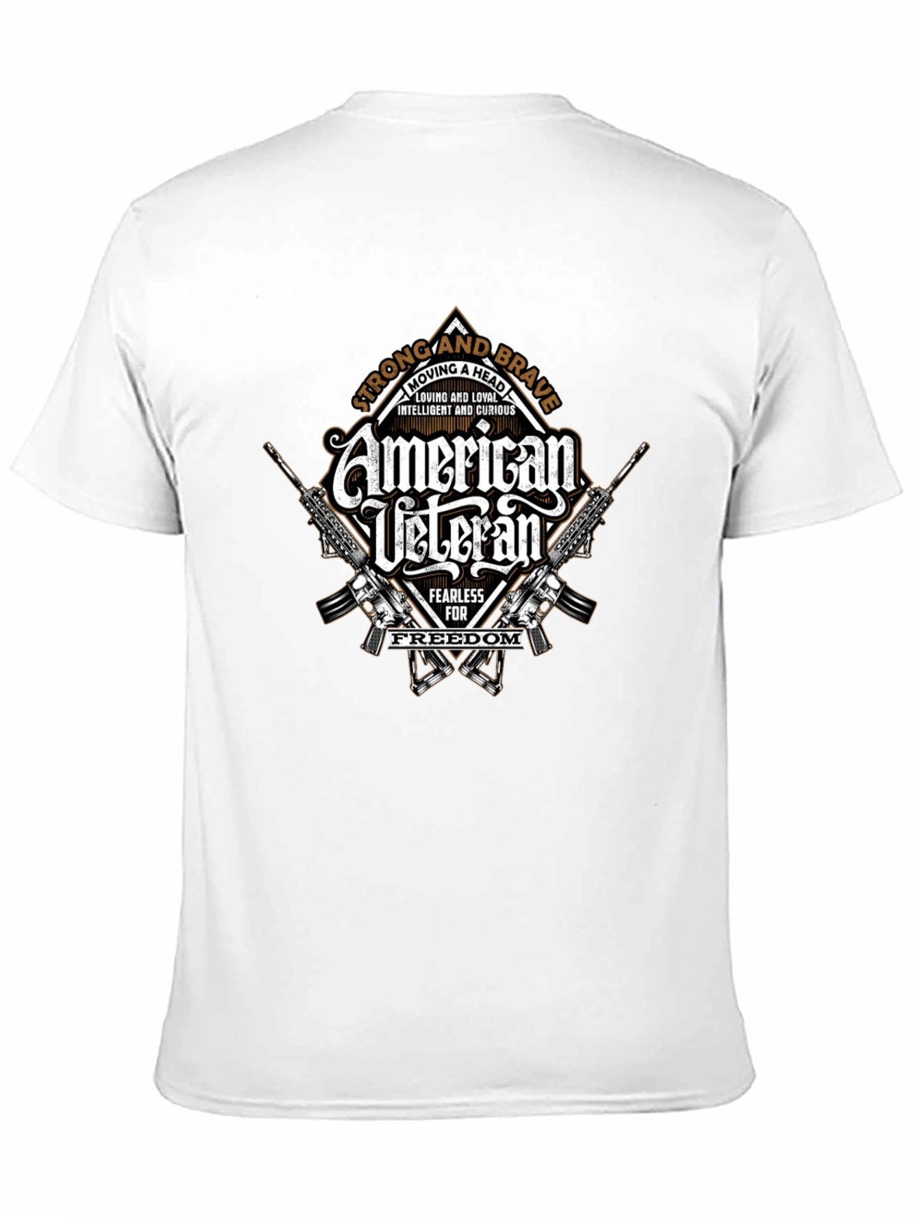 Black American Veteran Graphic Print T-Shirt view 11