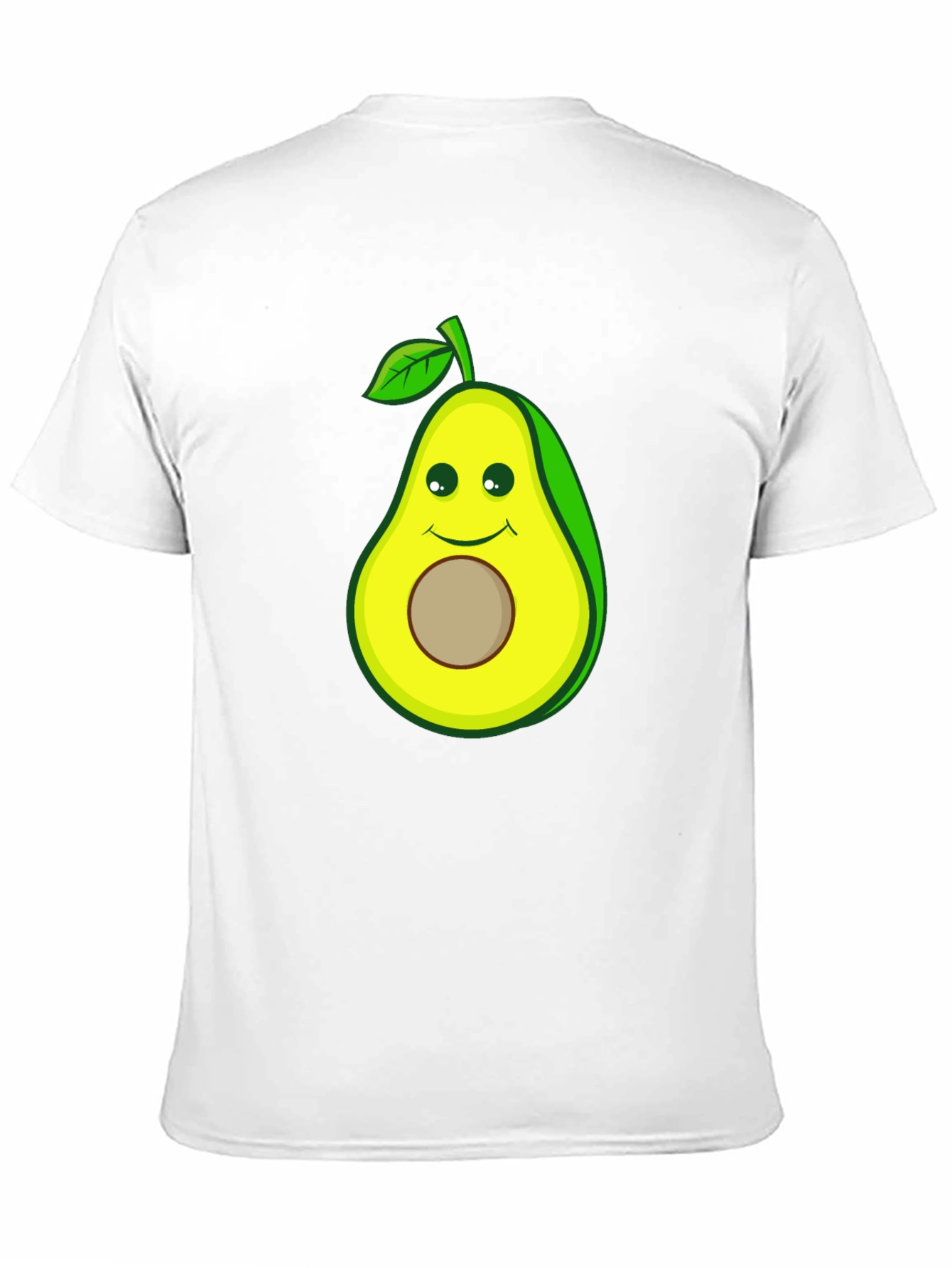 Black Funny Avocado Cartoon Graphic Tee - Black Cotton T-Shirt view 11