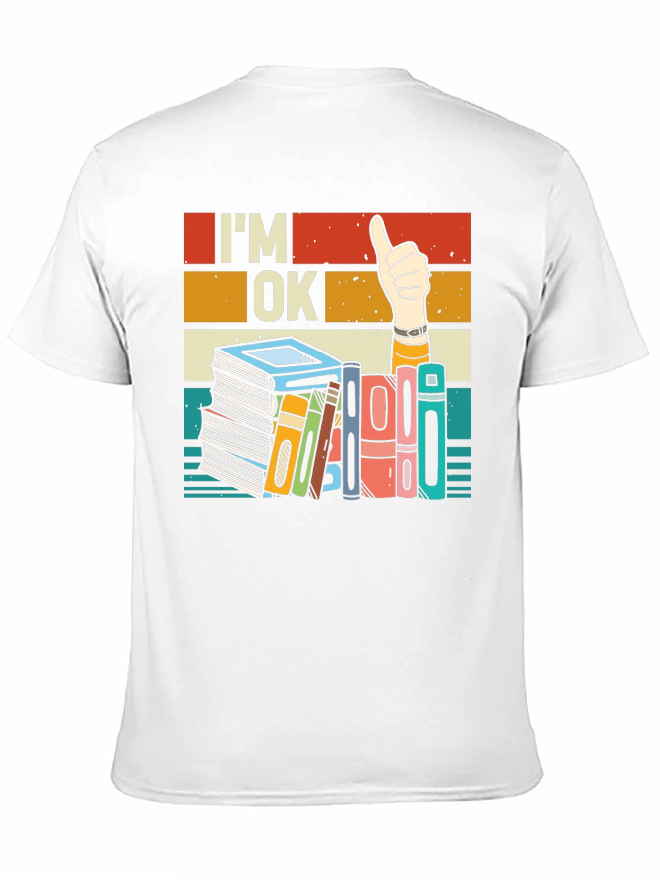 Black I'm OK T-Shirt - Book Lover Design view 11