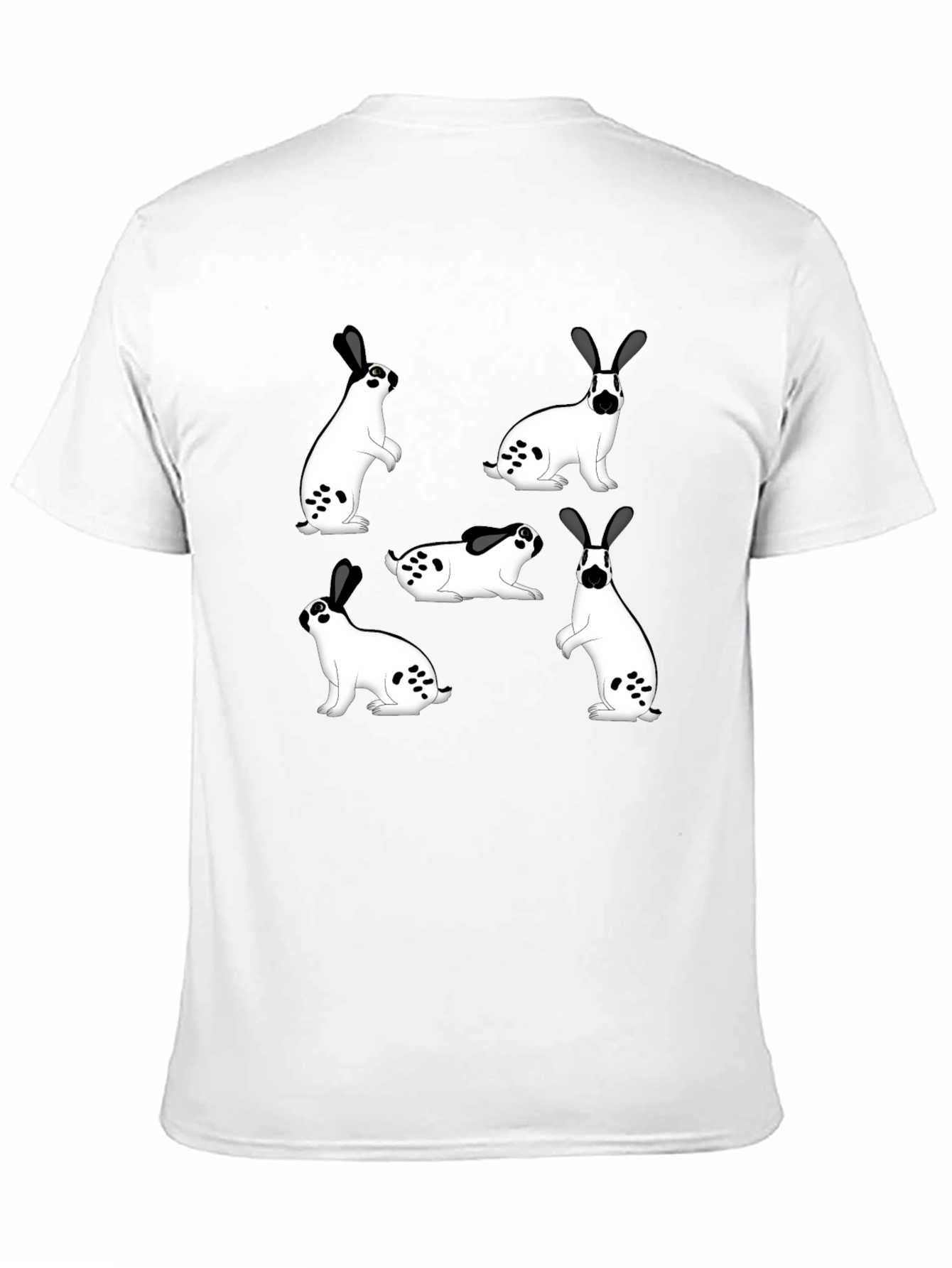 Black Rabbit Print Black T-Shirt view 11