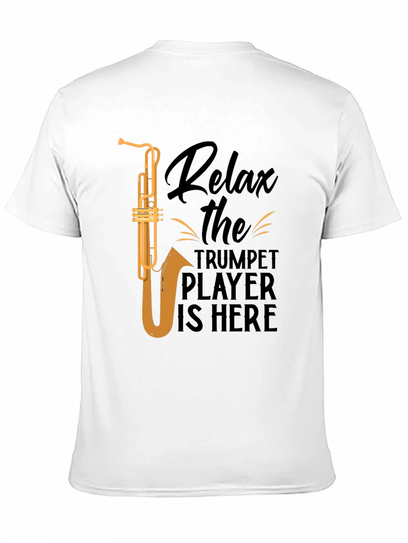 Black Relax Trumpet Player Graphic T-Shirt - Black view 11