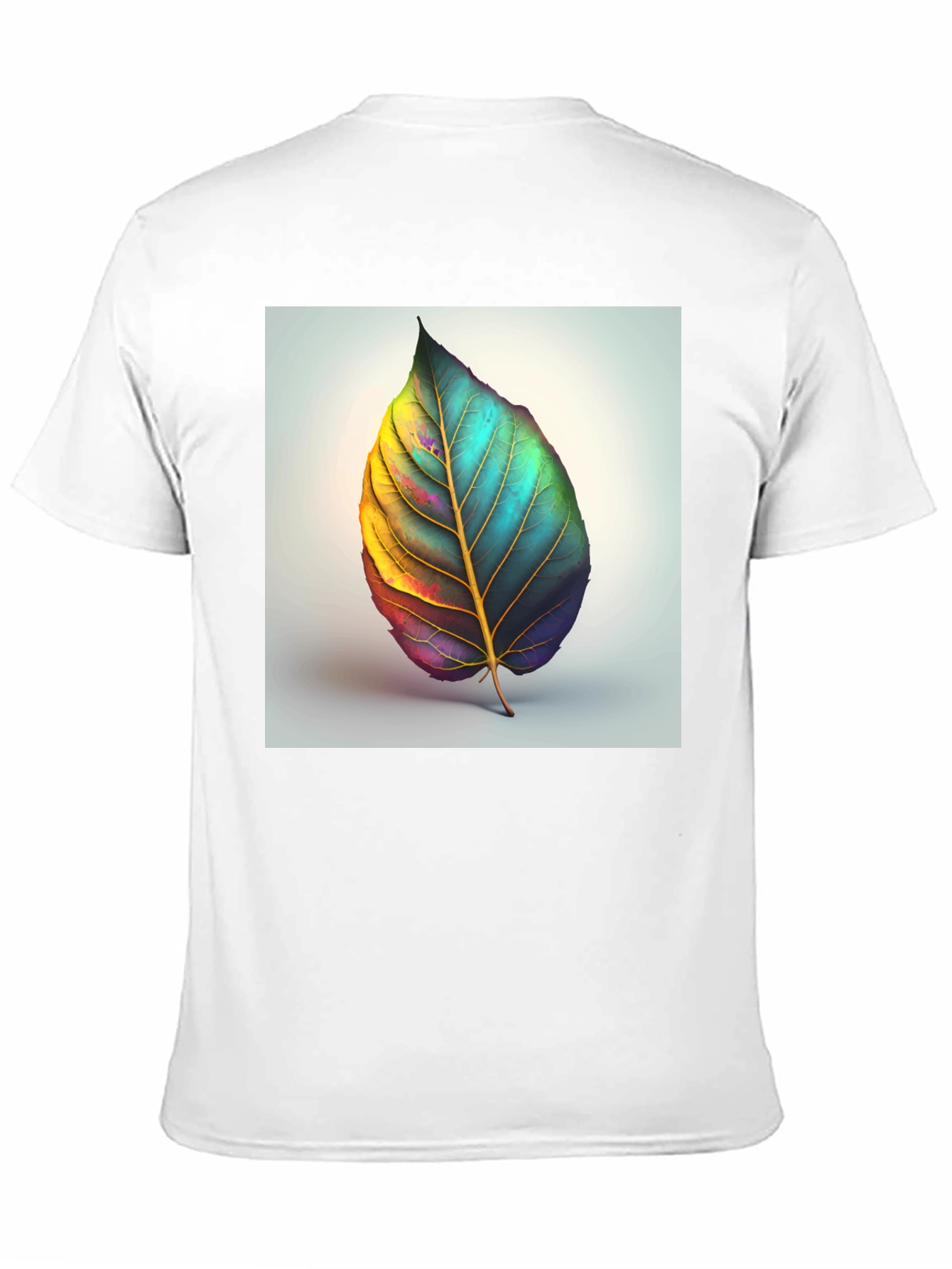 Artistic Leaf Graphic Tee - Black Cotton Blend - 11