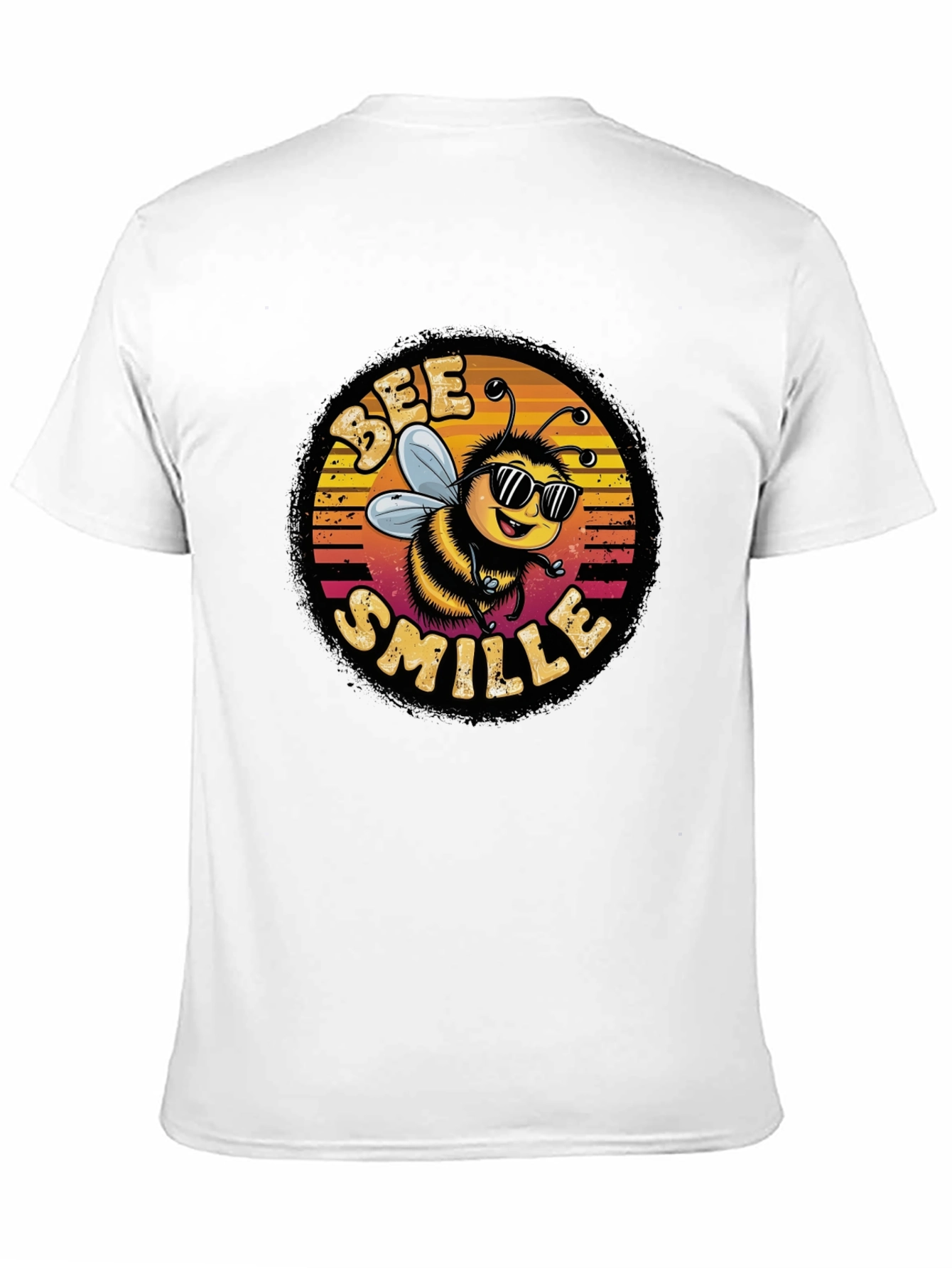 Black Bee Smile Graphic T-Shirt - Black view 11