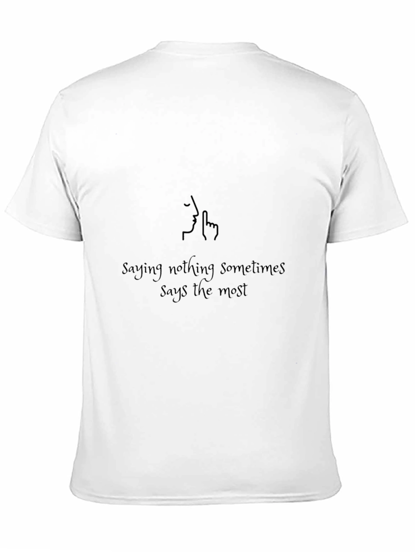 Black Minimalist "Saying Nothing" Black Graphic Tee view 11