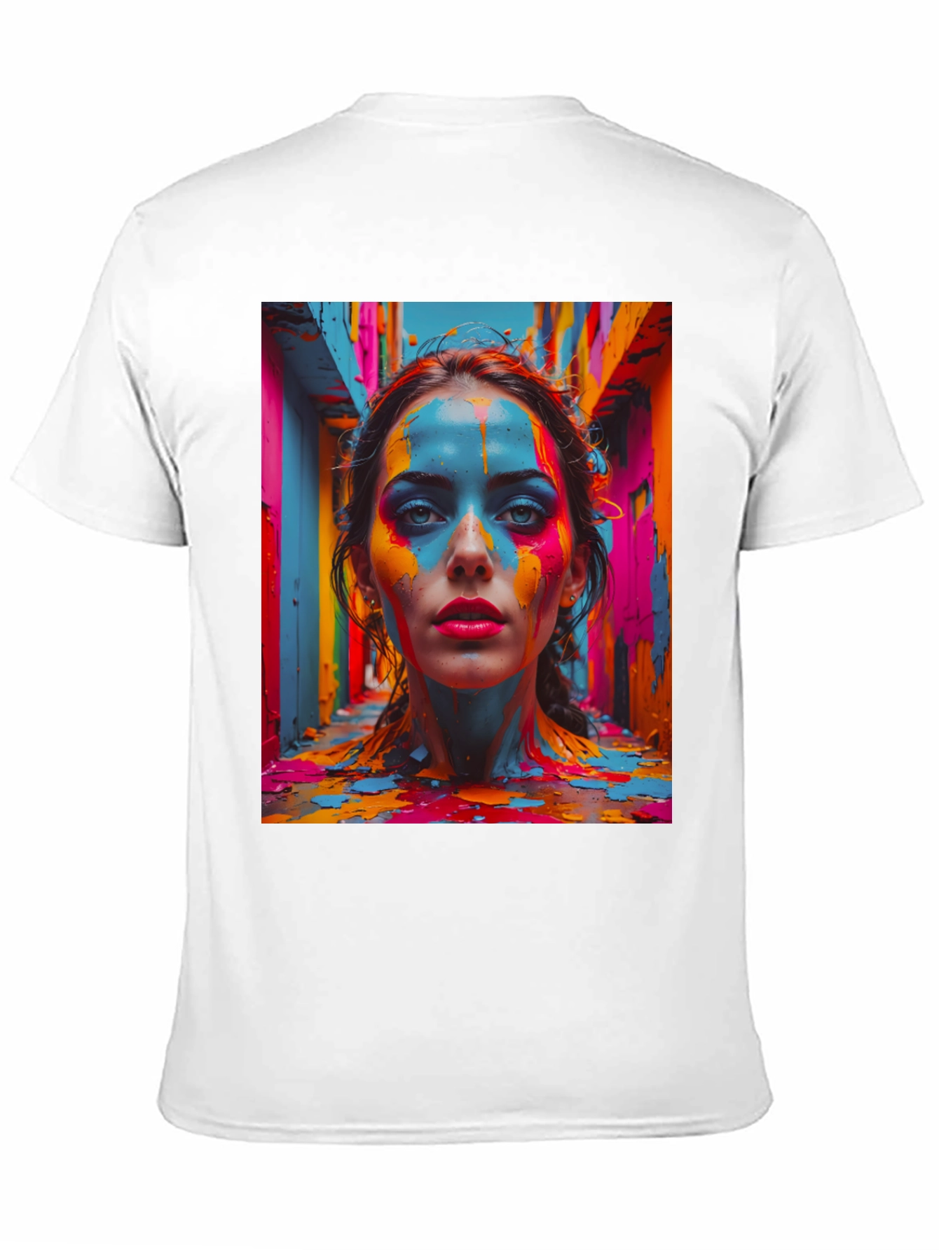Black Colorful Paint Woman Graphic Tee view 11