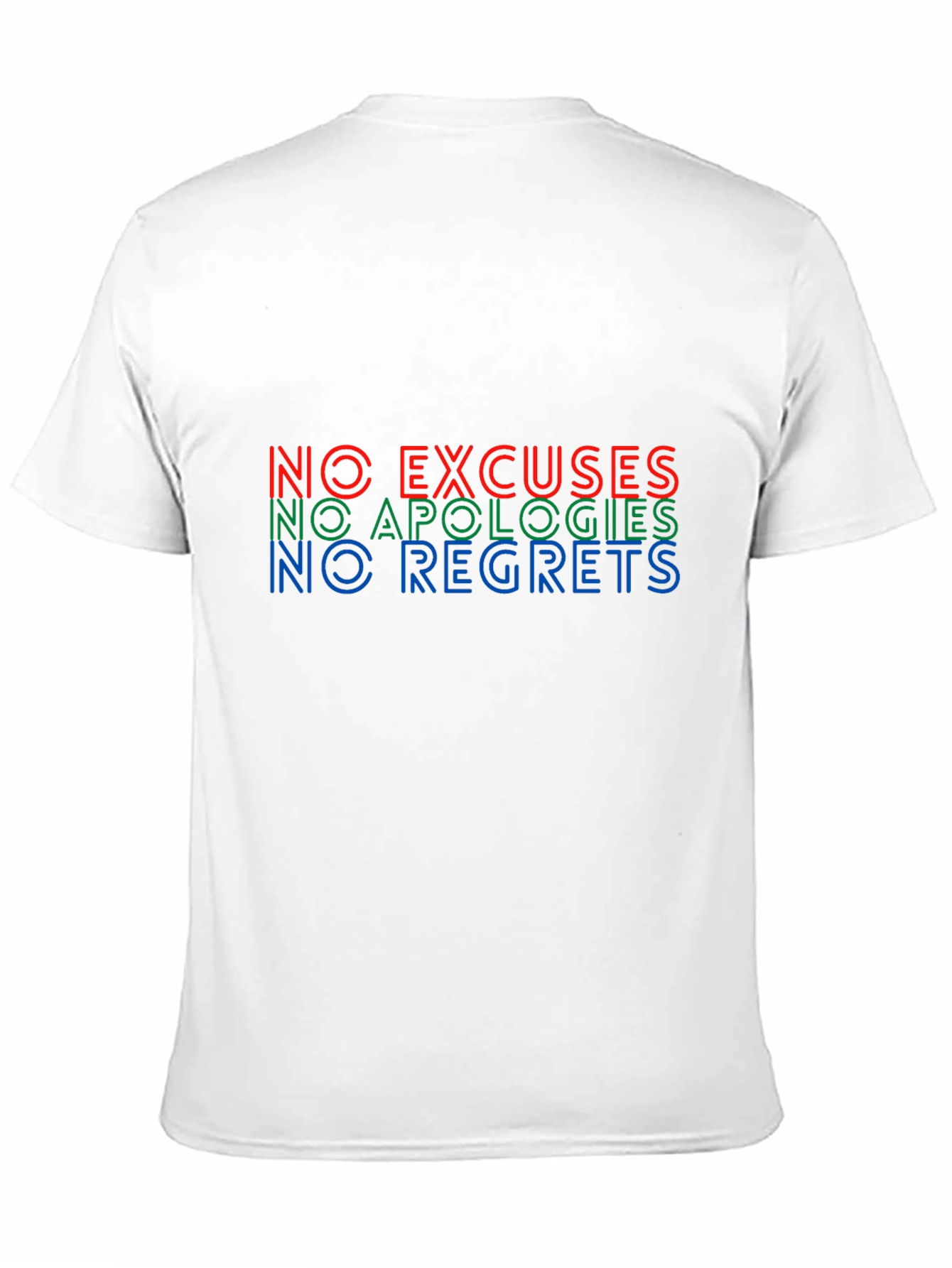 Black No Excuses, Apologies, Regrets Graphic T-Shirt view 11