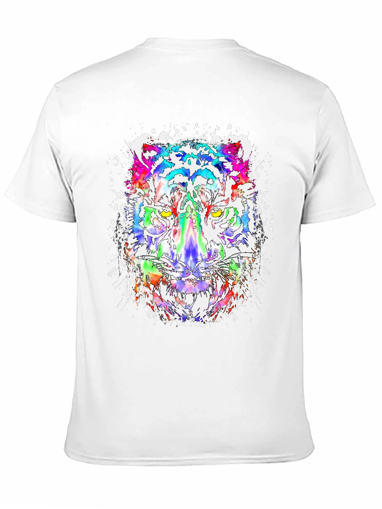 Black Vibrant Tiger Graphic Tee - Cool Colorful Design view 11