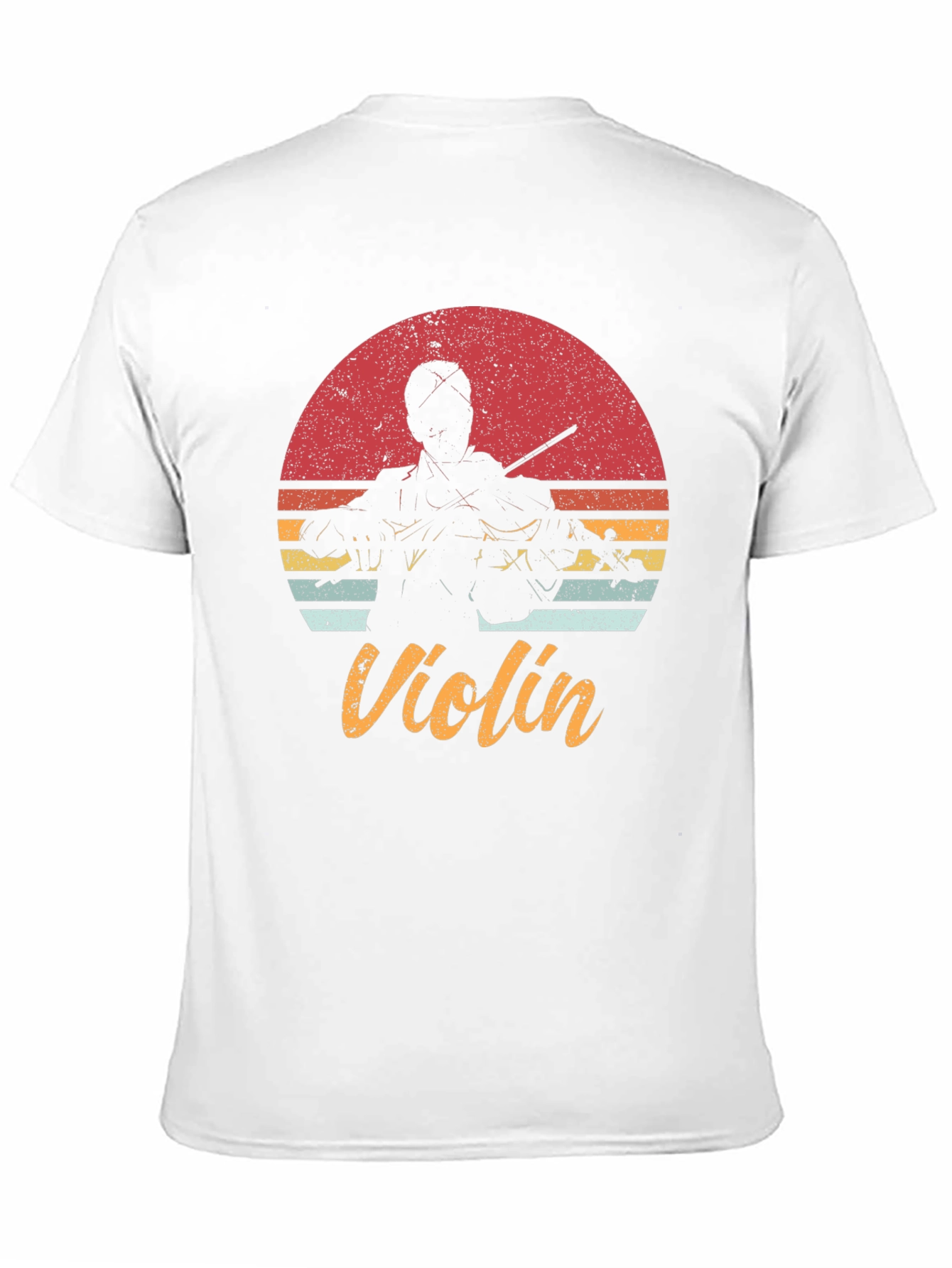 Black Retro Violin T-Shirt - Musician's Sunset Tee view 11