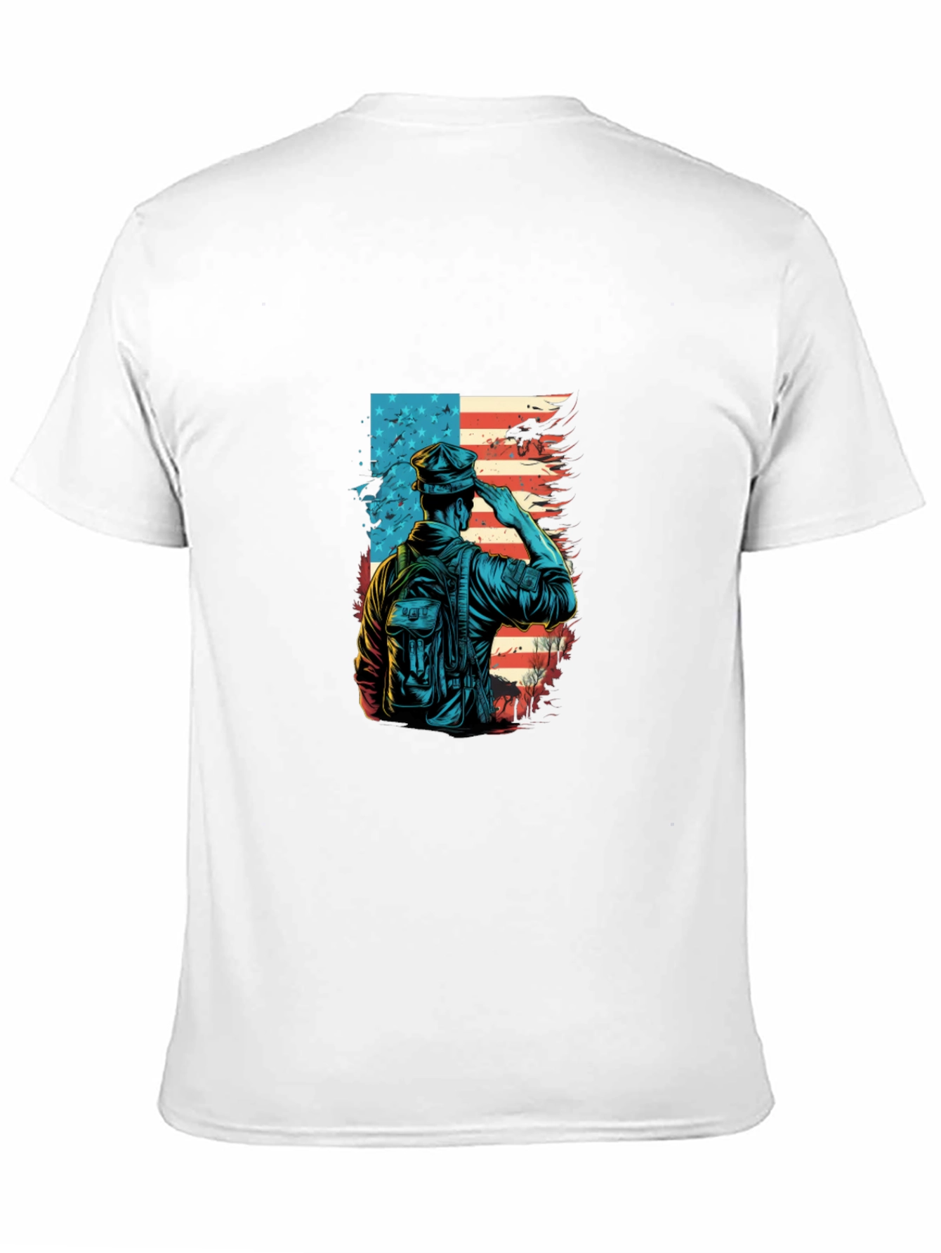 Black Patriotic Soldier Graphic T-Shirt view 11