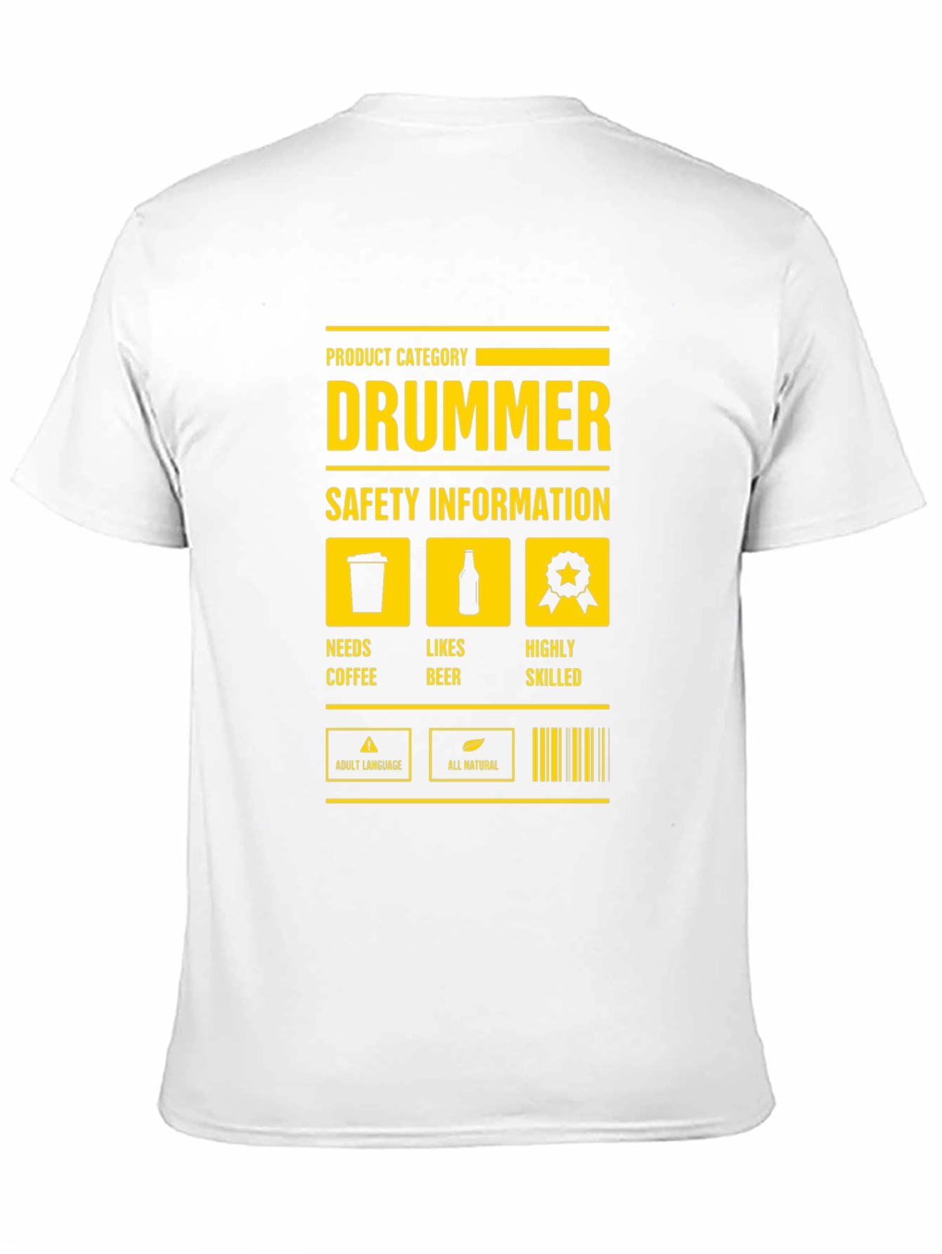 Drummer Safety Information Black T-Shirt - 11