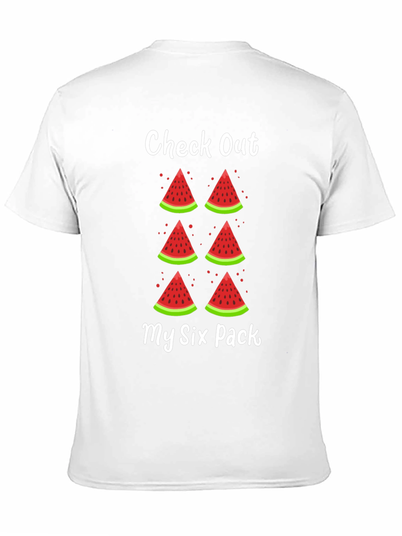 Black Funny Watermelon Six Pack Graphic T-Shirt view 11