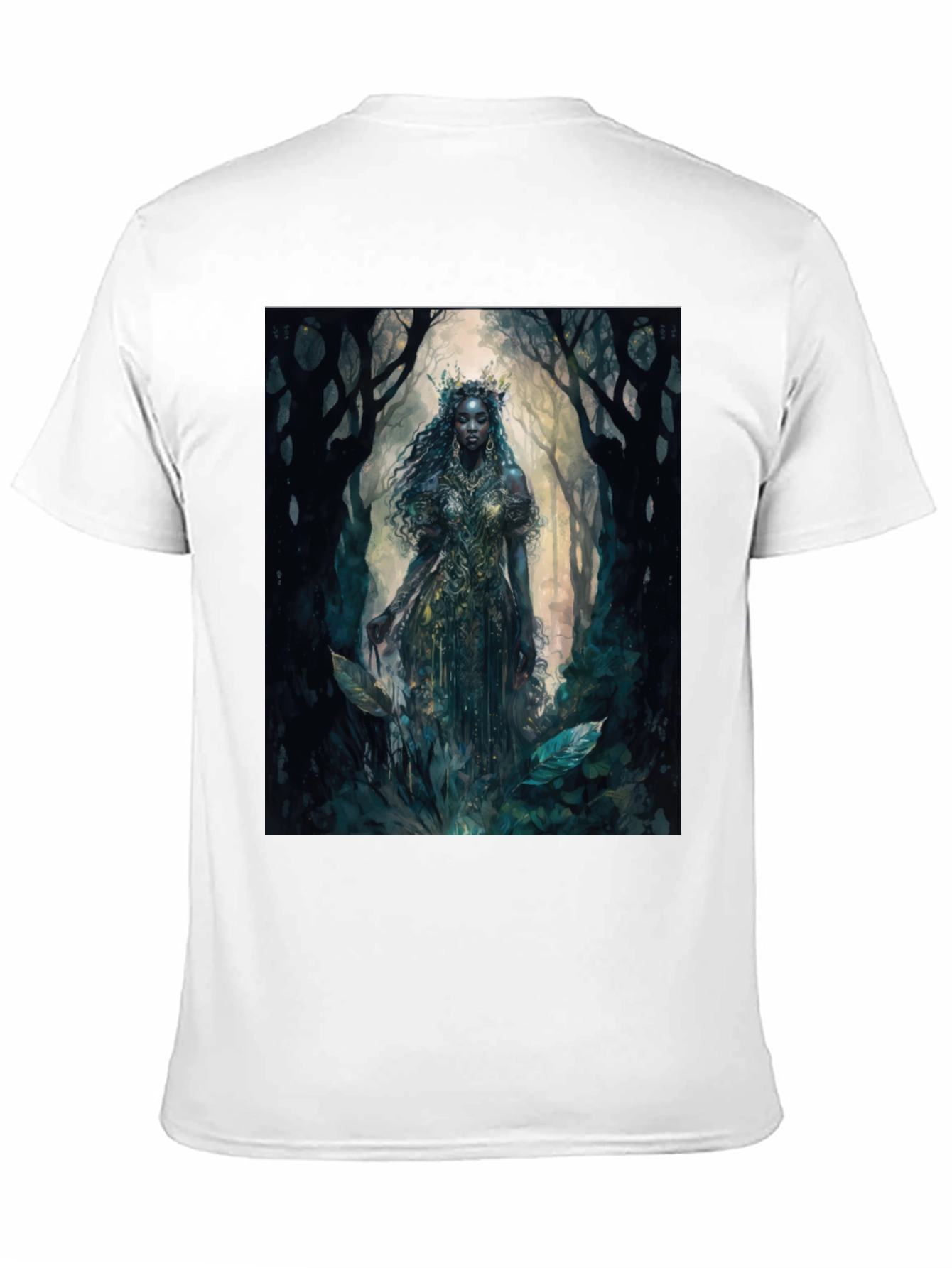 Black Mystic Forest Queen Graphic Tee - Black view 11