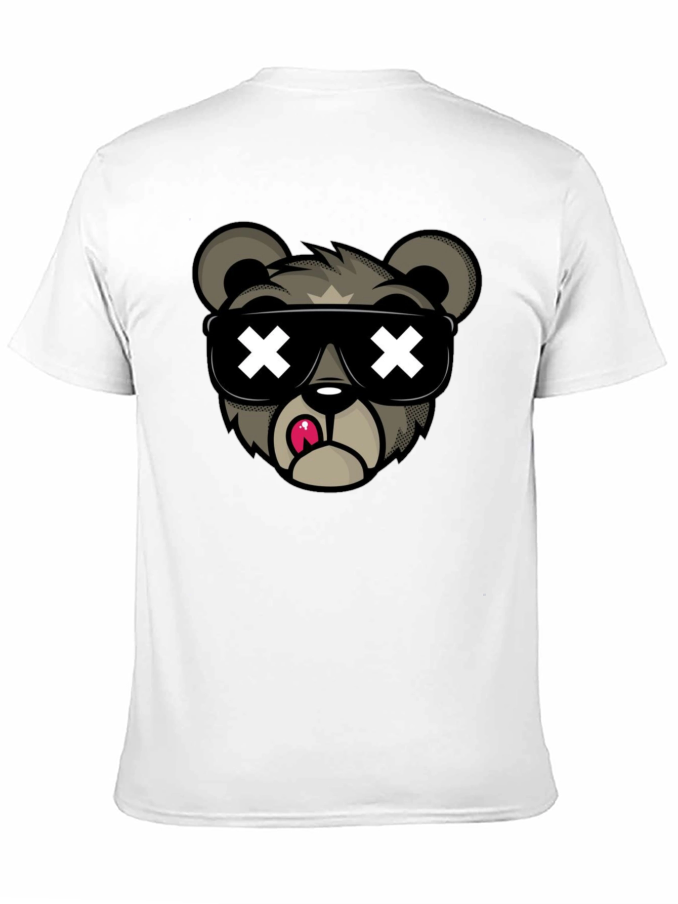 Black Cool Bear Graphic Tee - Black Cotton T-Shirt view 11
