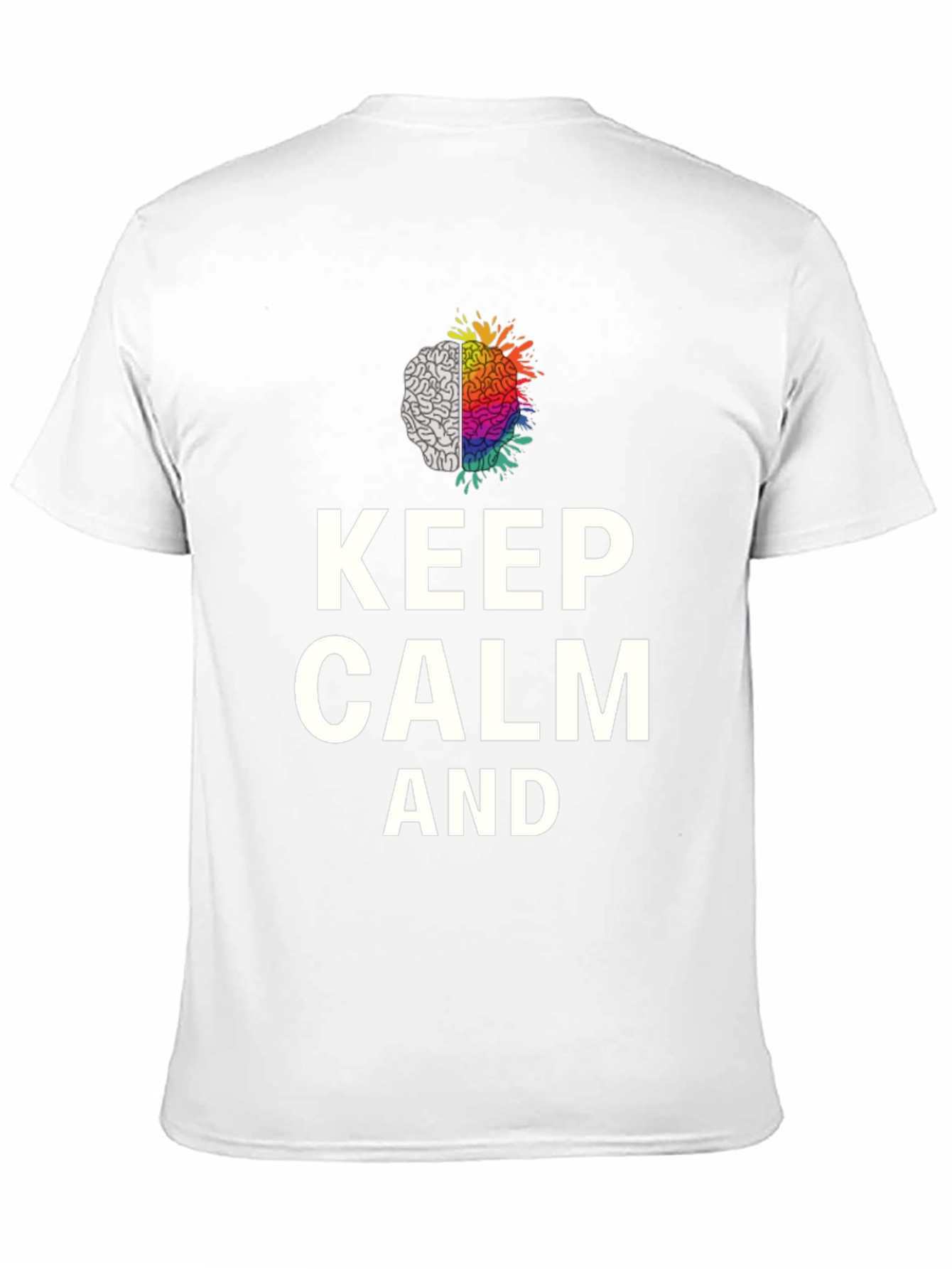 Black Keep Calm Brain Graphic Tee - Soft Cotton Blend view 11