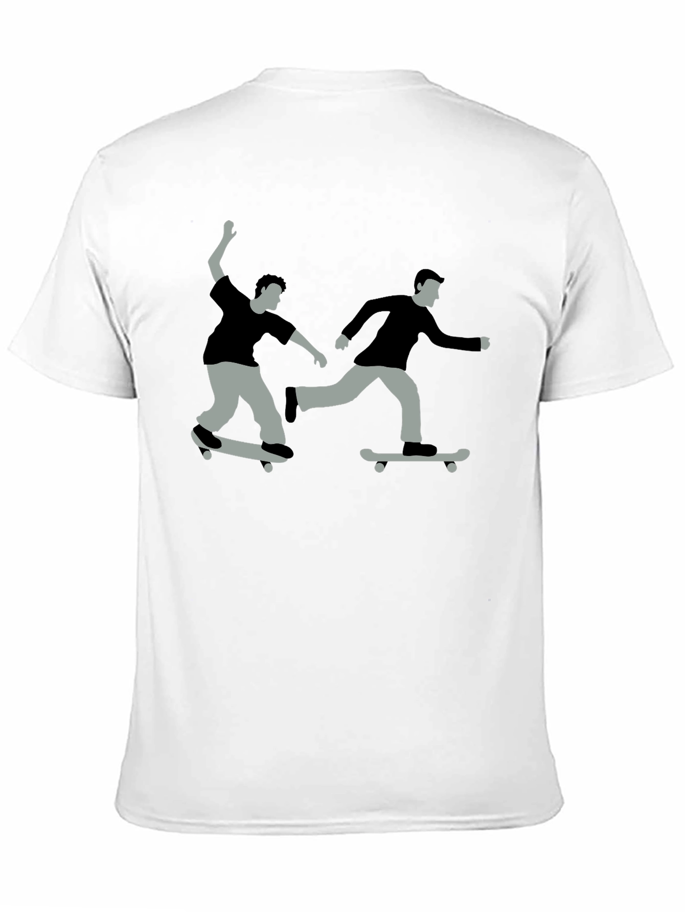 Black Skateboard Graphic Tee - Black Cotton T-Shirt view 11