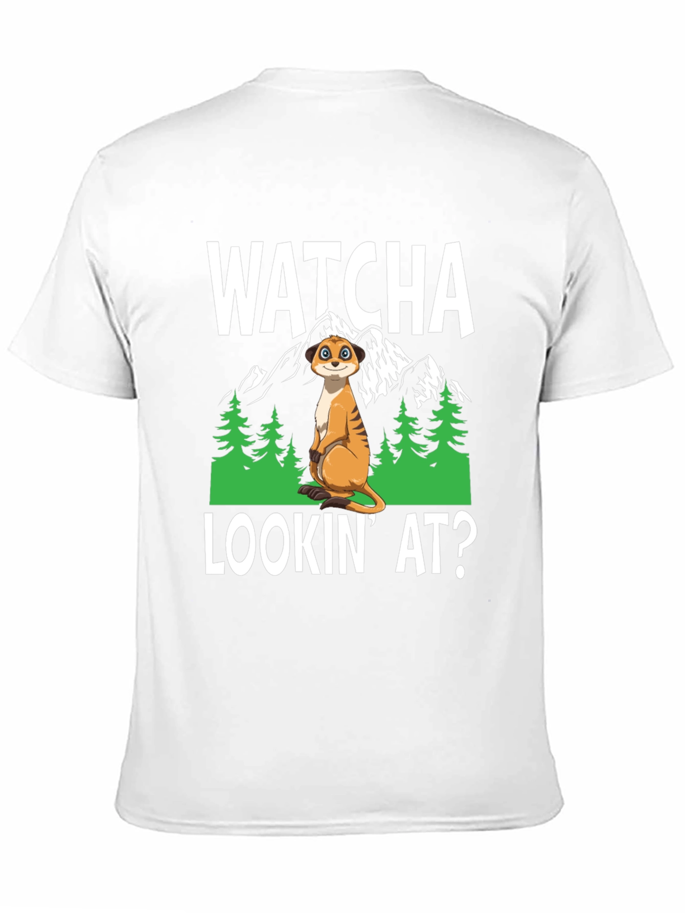 Black Watcha Lookin' At? Meerkat Graphic Tee view 11