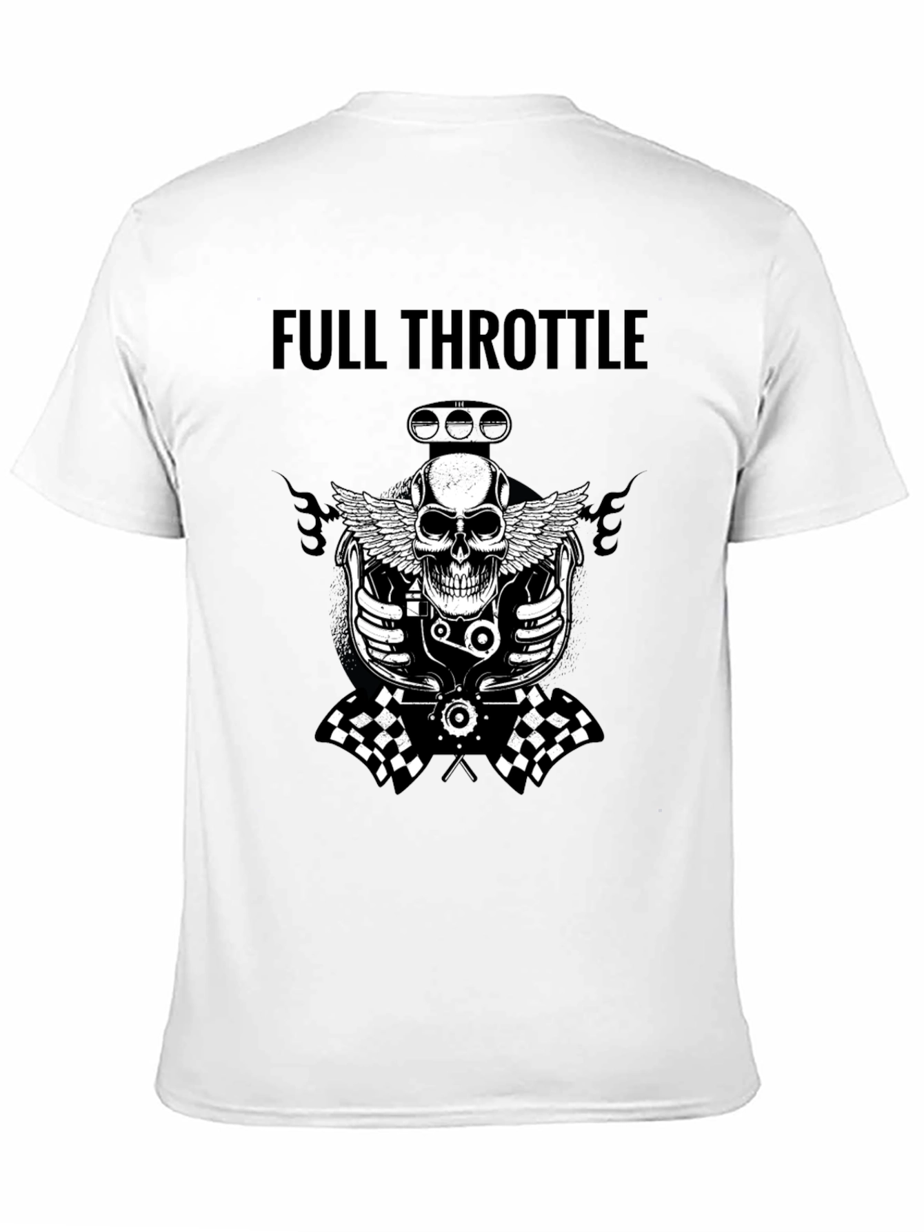Black Full Throttle Skull Graphic Tee - Black view 11