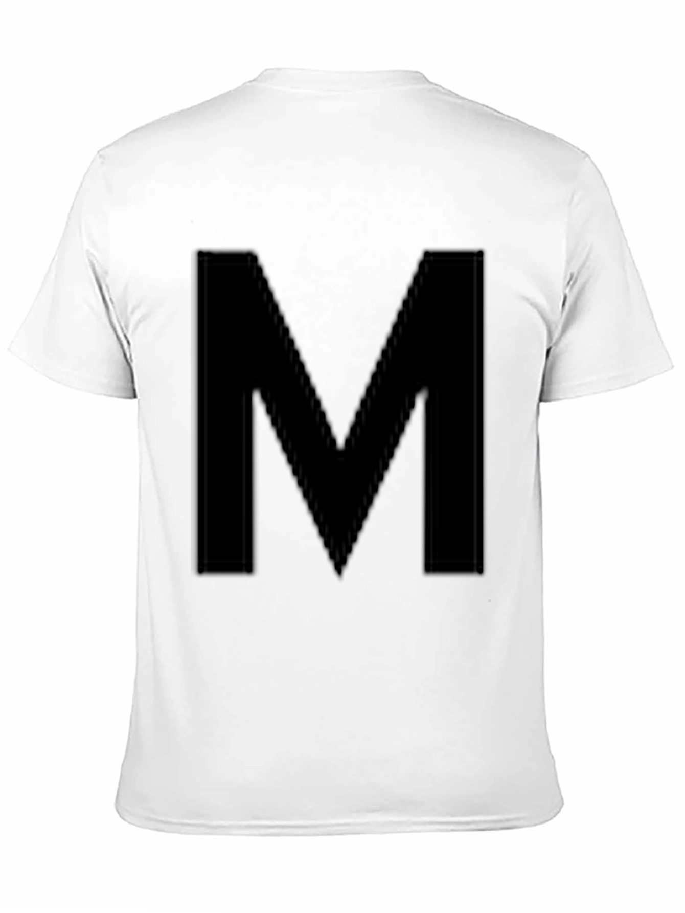 Black Men's Black T-Shirt with Large 'M' Design view 11